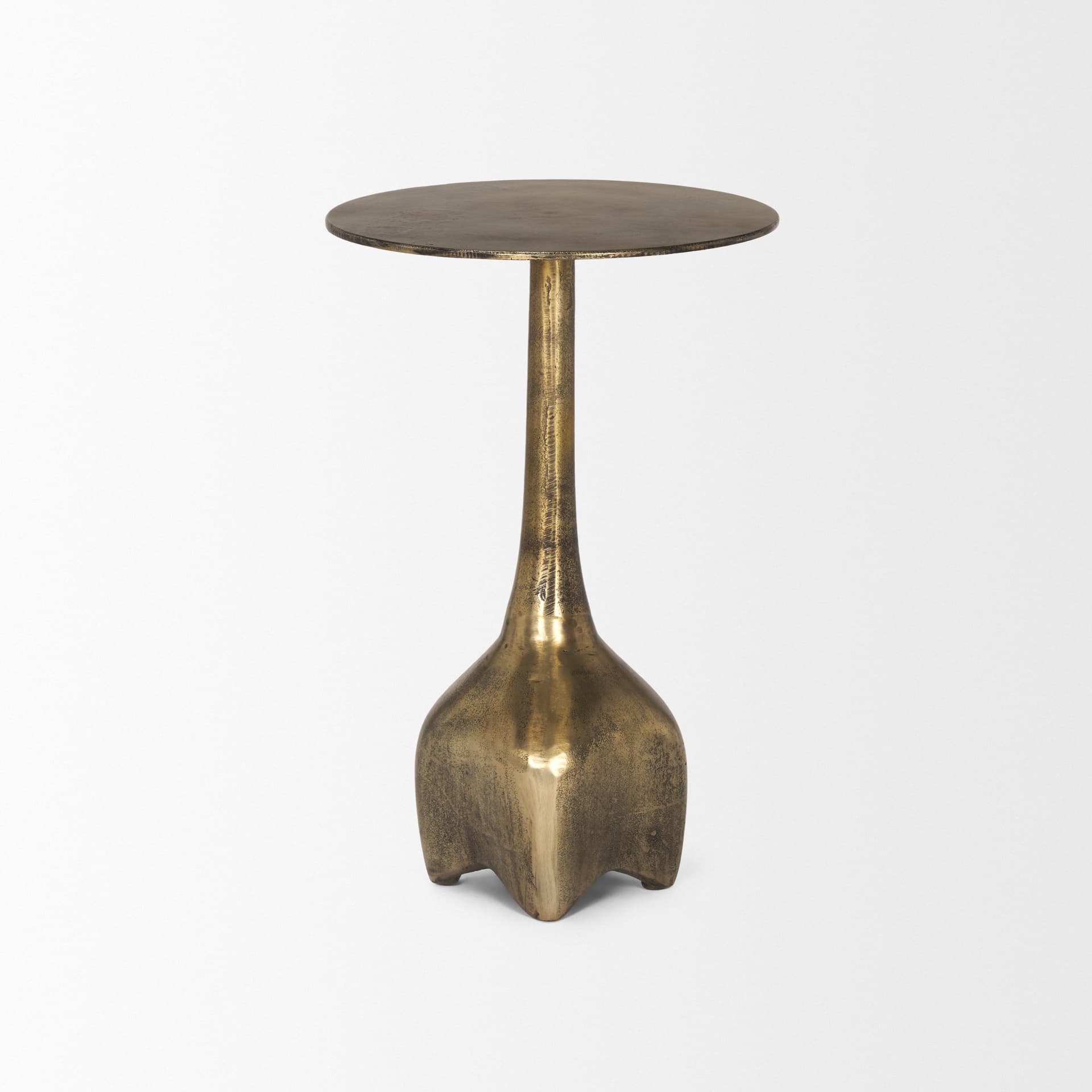 Risha Small Gold Metal Accent Table — product photograph