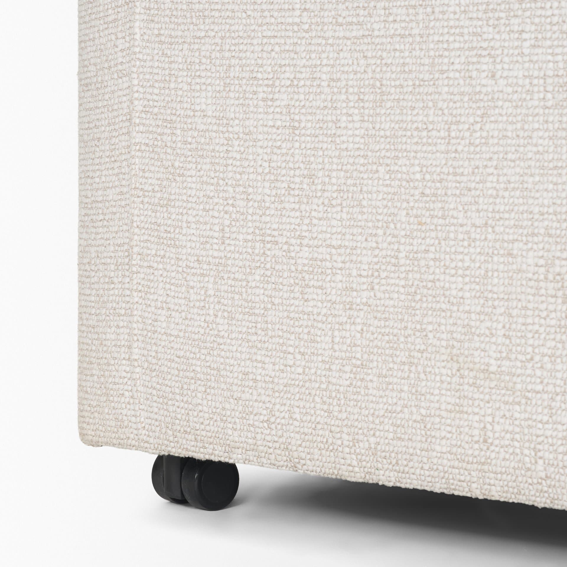 Sondra Barrel Back Dining Arm Chair | Cream Fabric w/ Wood — product photograph