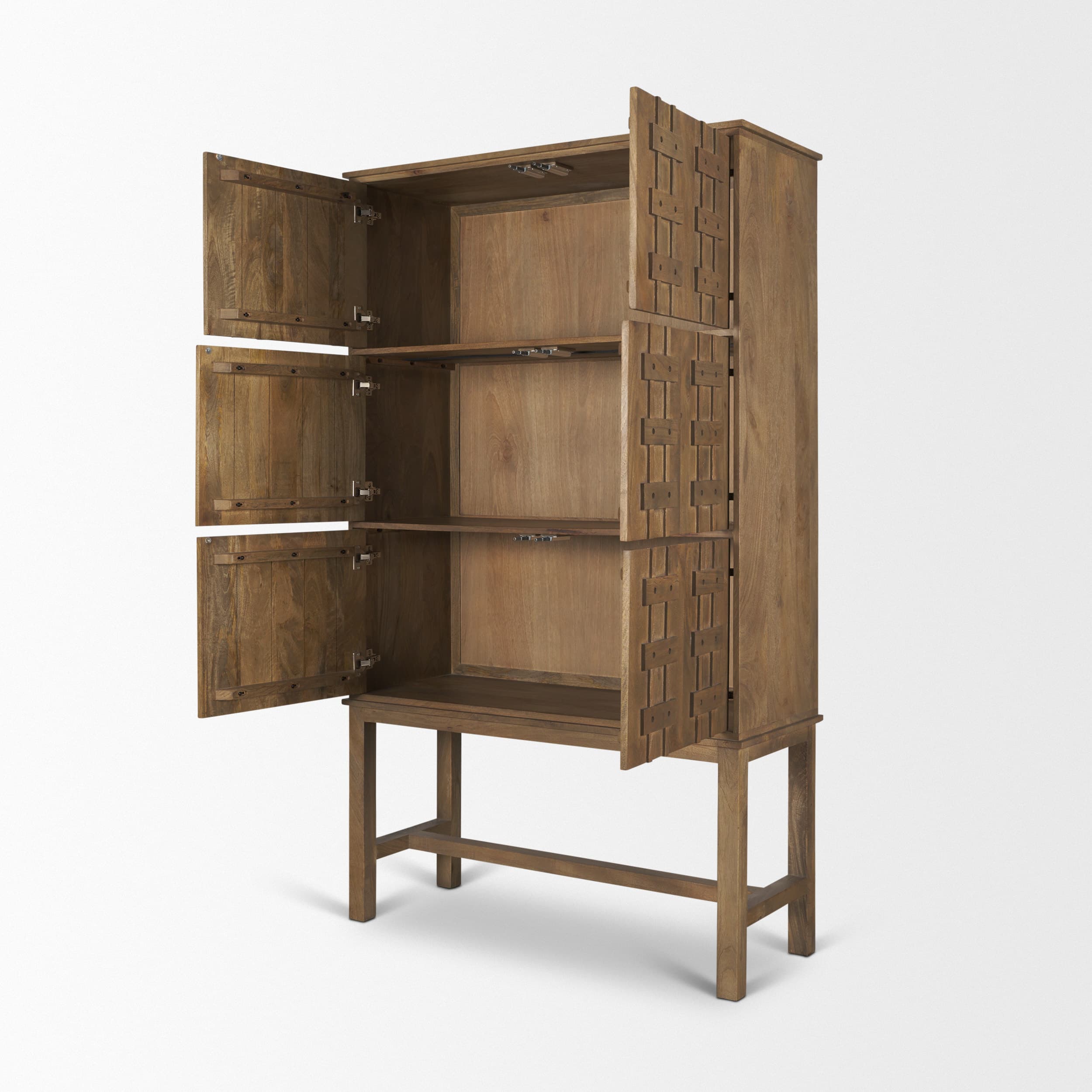 Truss Cool Brown Wood 6 Door Tall Cabinet — product photograph
