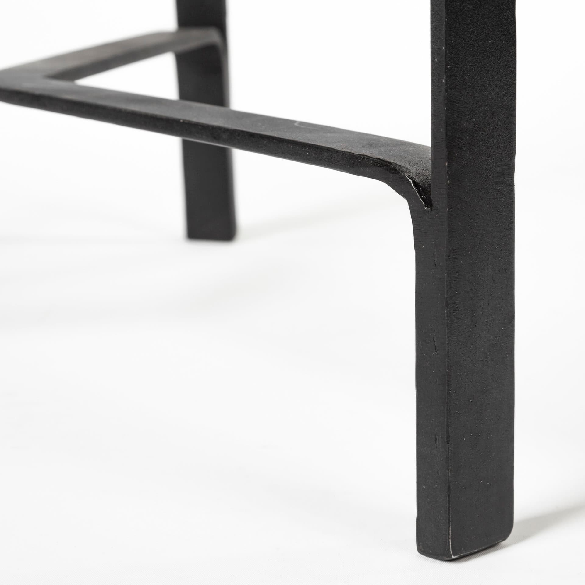 Helios III 20L x 24H Set of Two Round Brown Solid Wood Iron Base Nesting End/Side Tables — product photograph