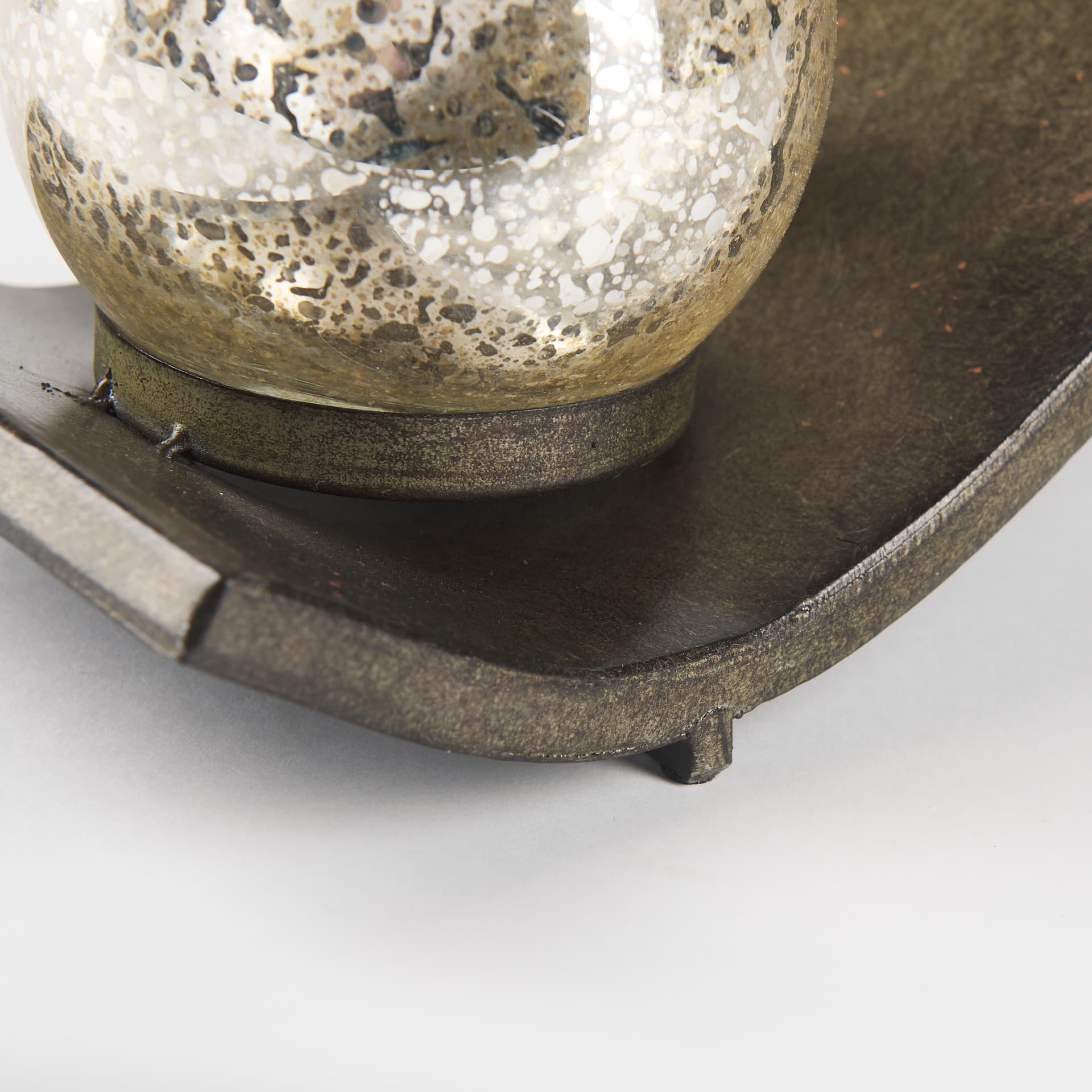 Lux Copper Metal Five Hurricane Glass Holder Table Candle Holder — product photograph