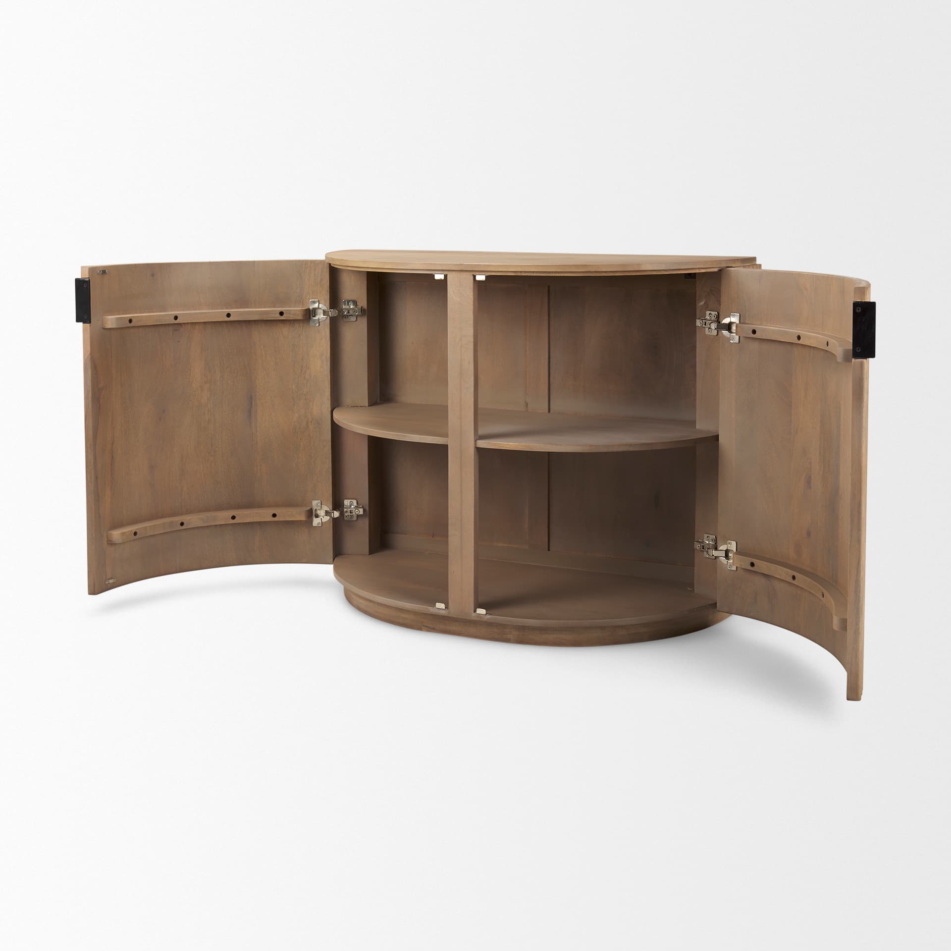 Terra Fluted Light Brown Wood 2-Door Accent Cabinet — product photograph