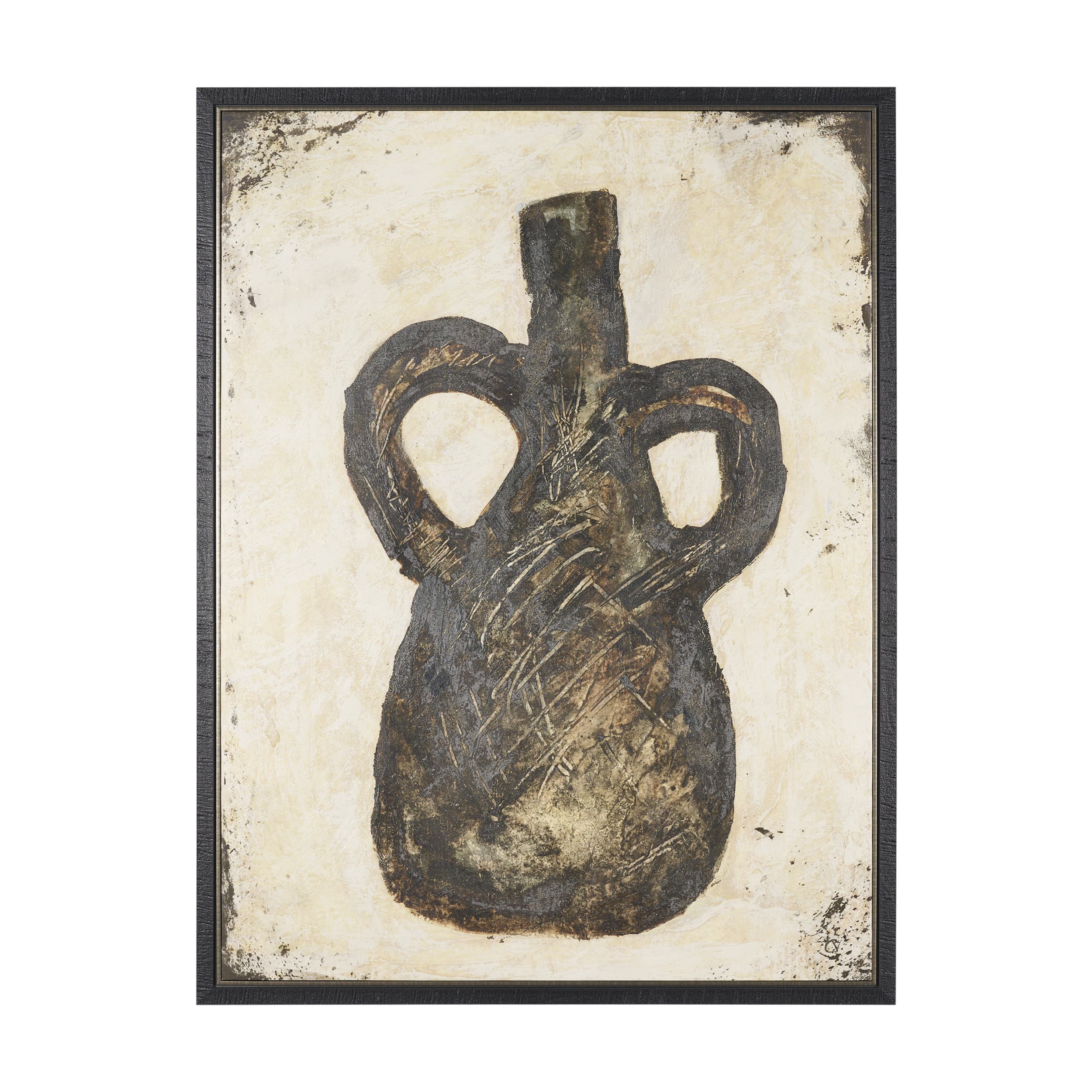 Held in Earth II by Mercana Studio Hand-Embellished Textured Framed Canvas Artwork — product photograph