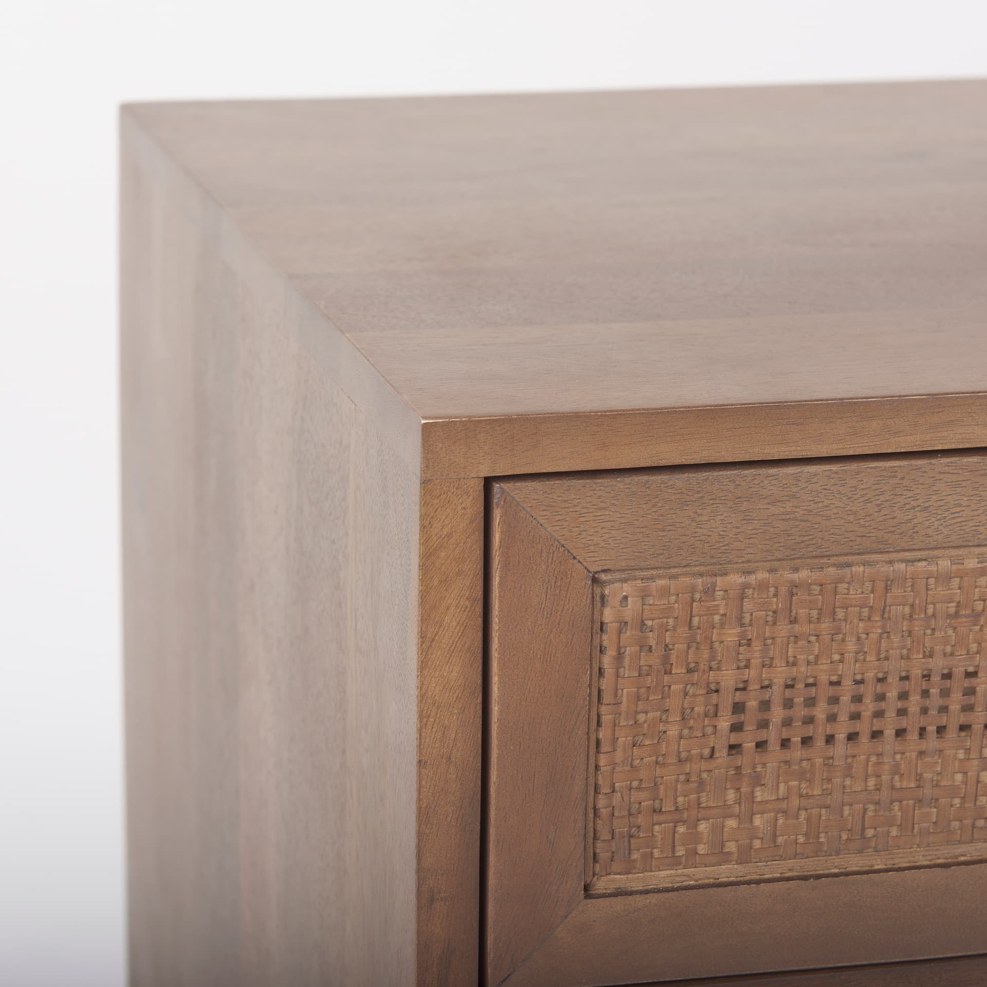 Grier Medium Brown Wood w/ Cane End Table — product photograph
