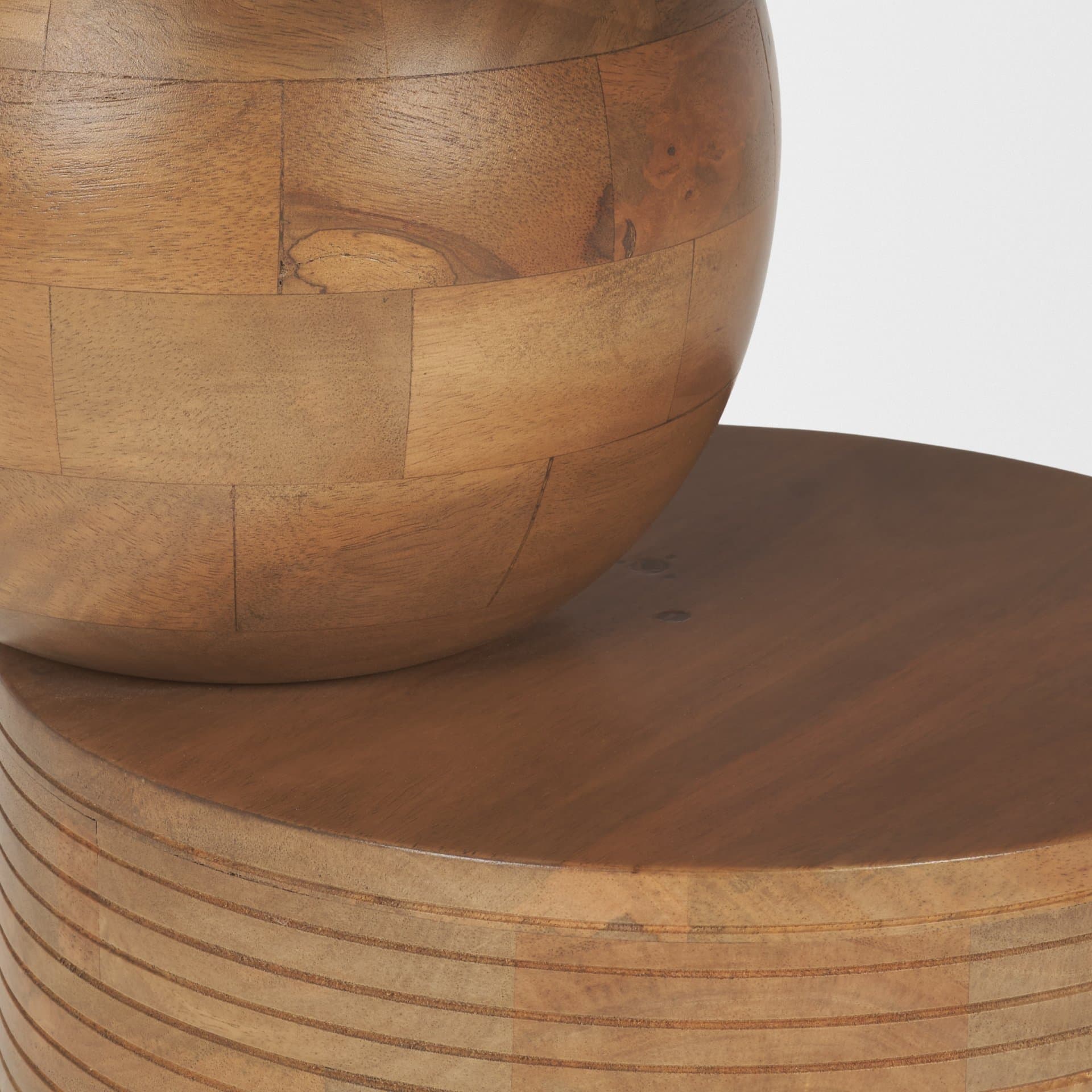 Stack Light Brown Wood Geometric Accent Table — product photograph