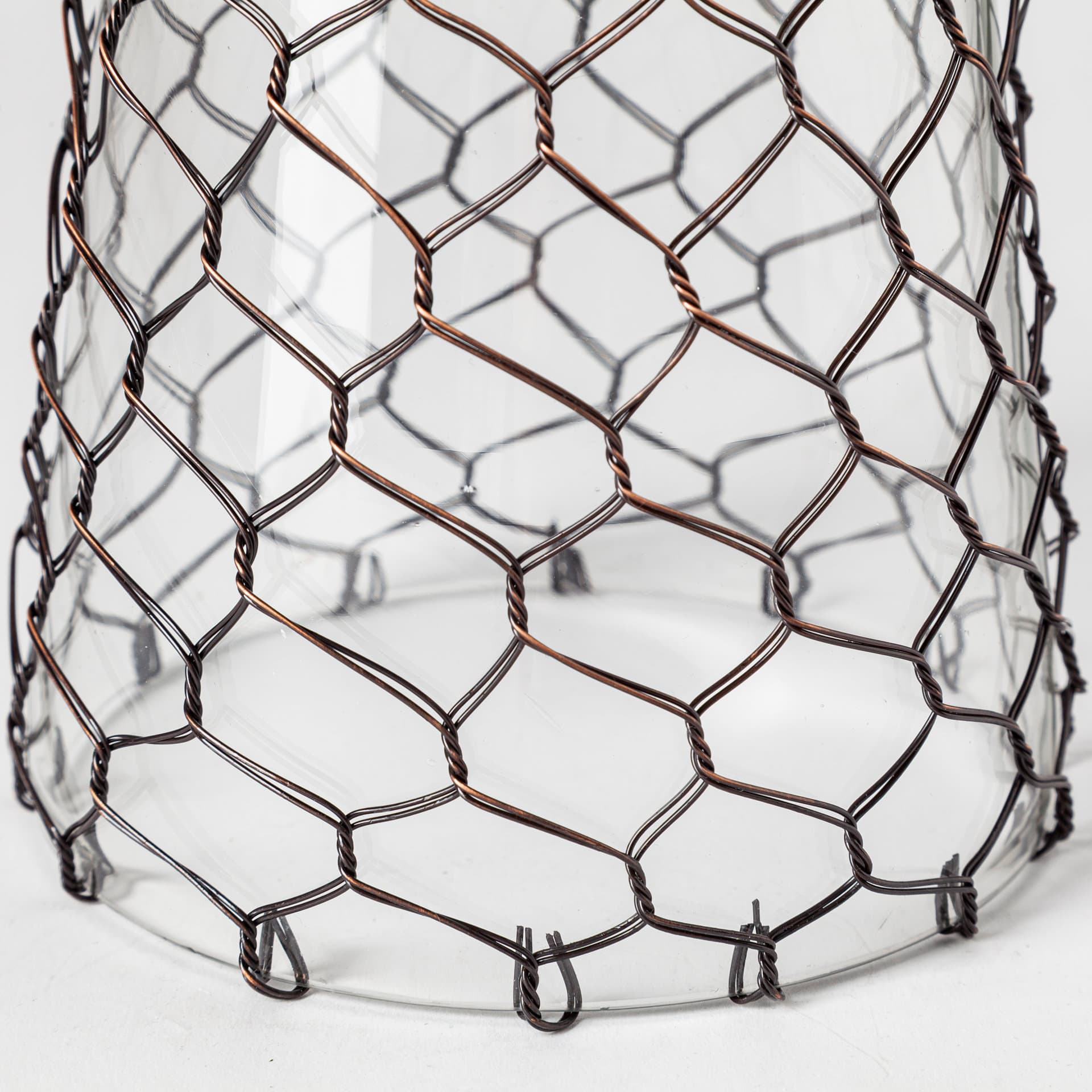 Shandra I Small Glass w/Metal Wire Snakeskin Pattern Table Candle Holder — product photograph