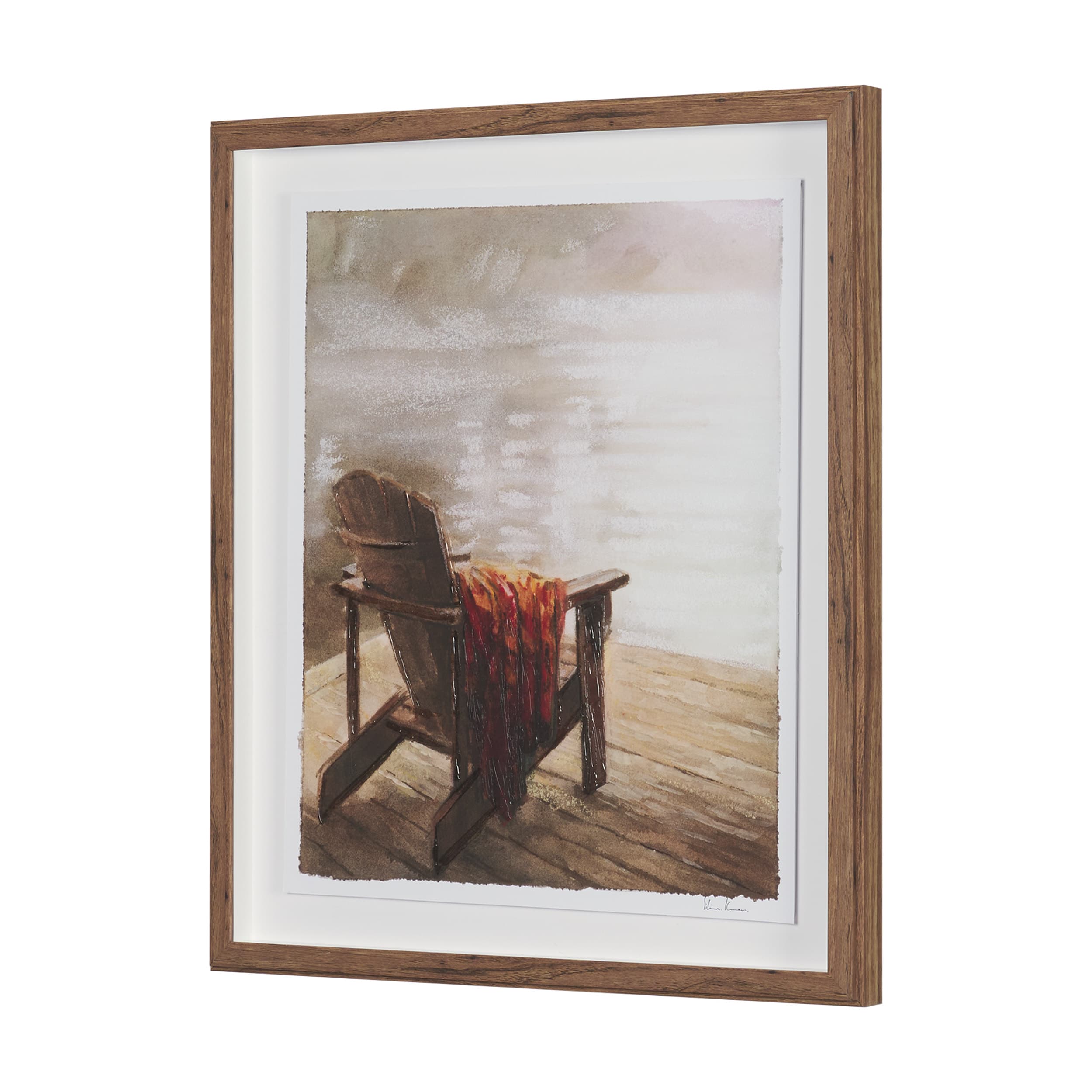 At The Cabin II by Mercana Studio Hand Embelished Framed Artwork Matted under Glass — product photograph