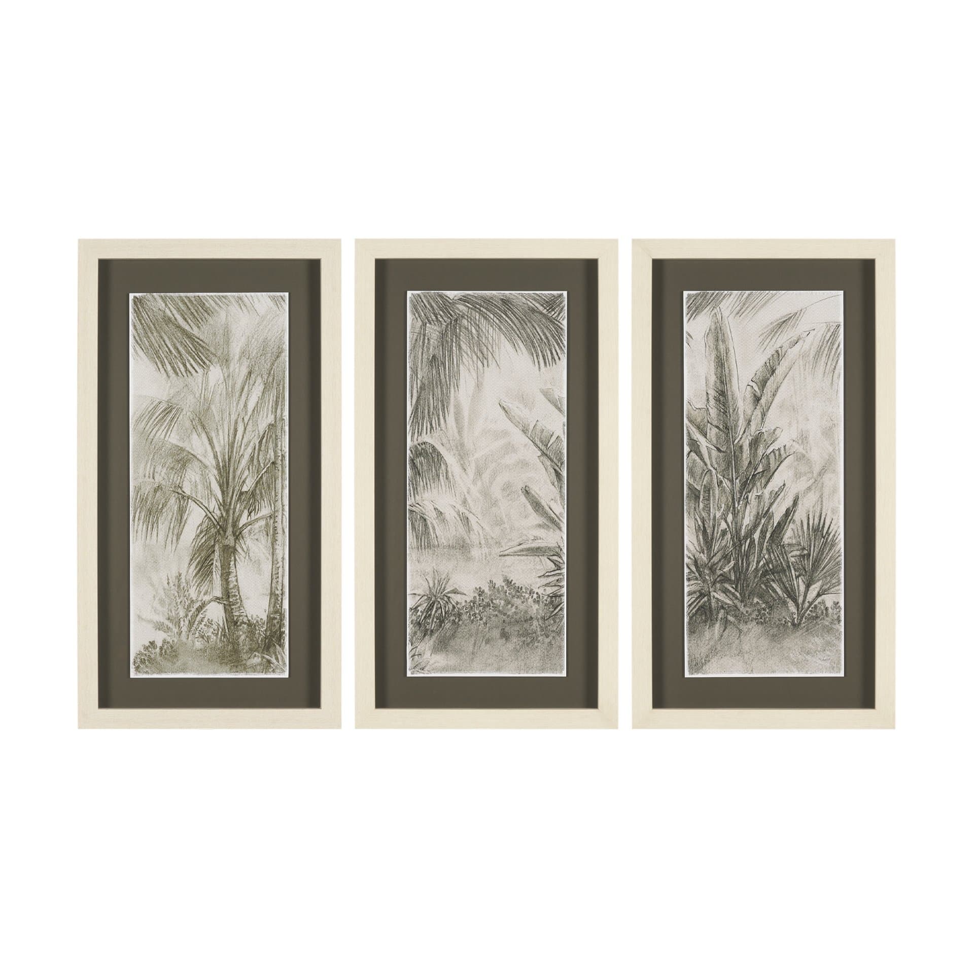 Tropical Coast (Set of 3) by Mercana Studio Hand Embelished Framed Artwork Matted under Glass — product photograph