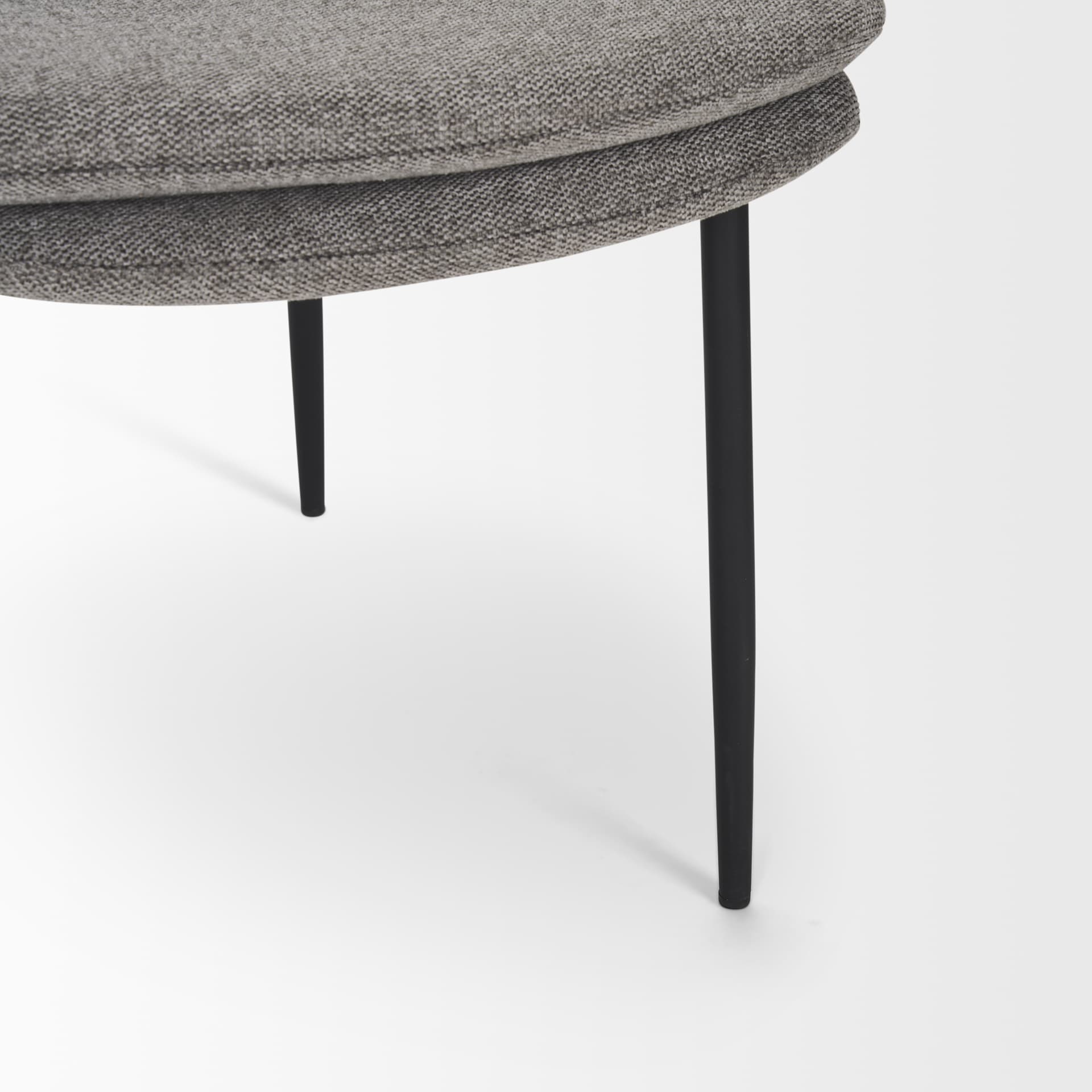 Eve Curved Back Dining Side Chair | Gray Fabric w/ Black Metal — product photograph