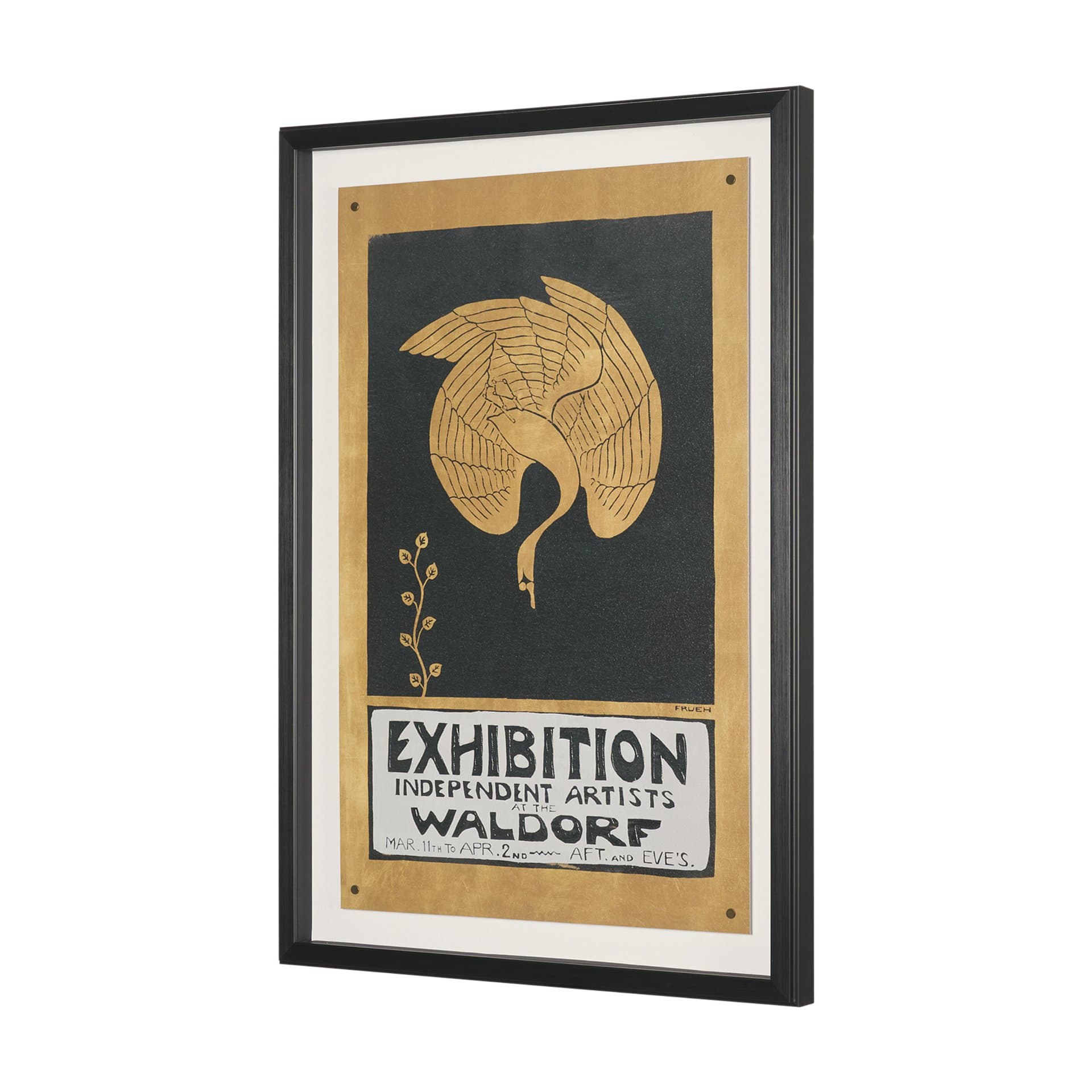 Ephemera Exhibition by The Vintage Collection Hand Embelished Text Framed Artwork Matted under Glass — product photograph