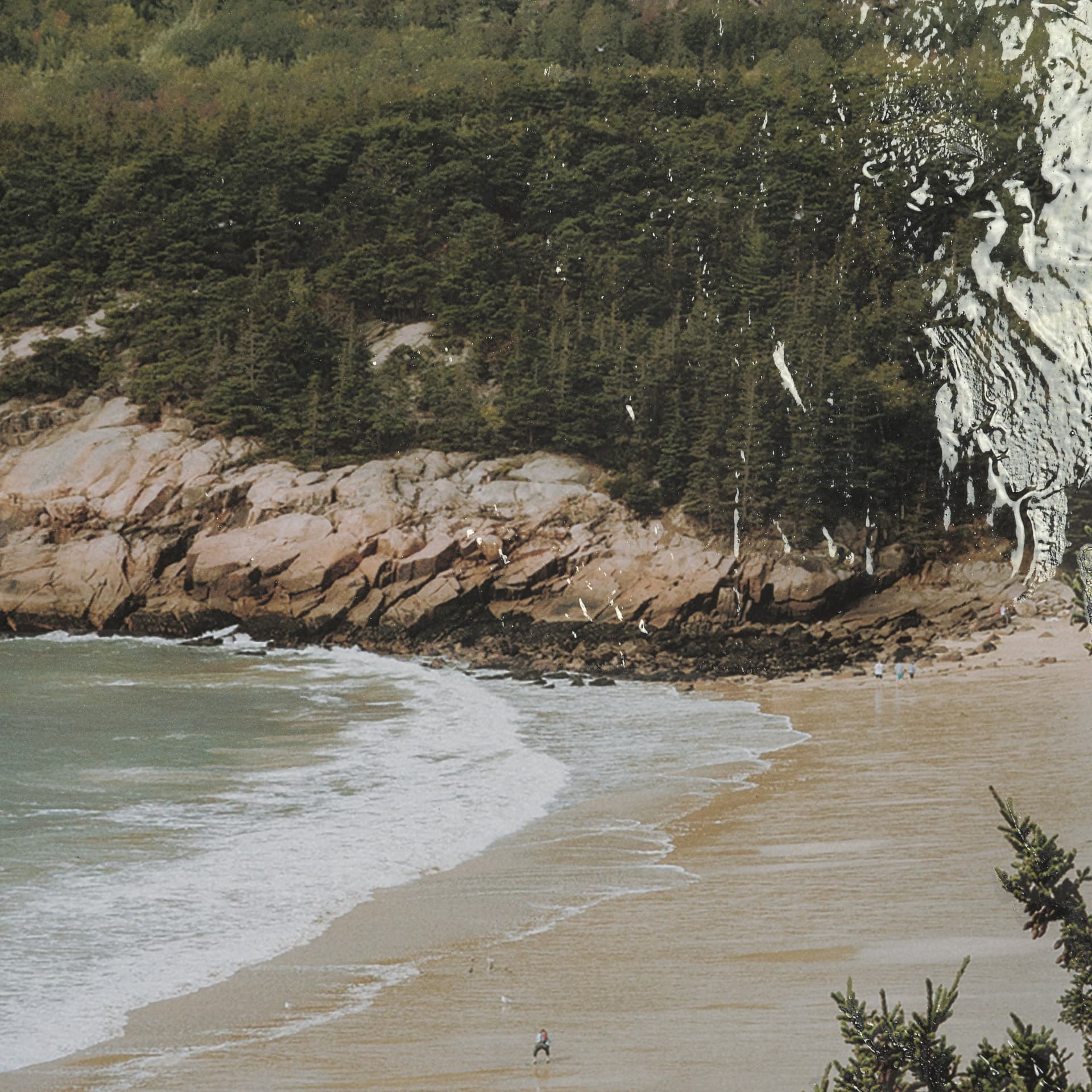 Maine Beach View by Kelly Frere Hand-Embellished FramedPhoto Print Matted under Glass — product photograph