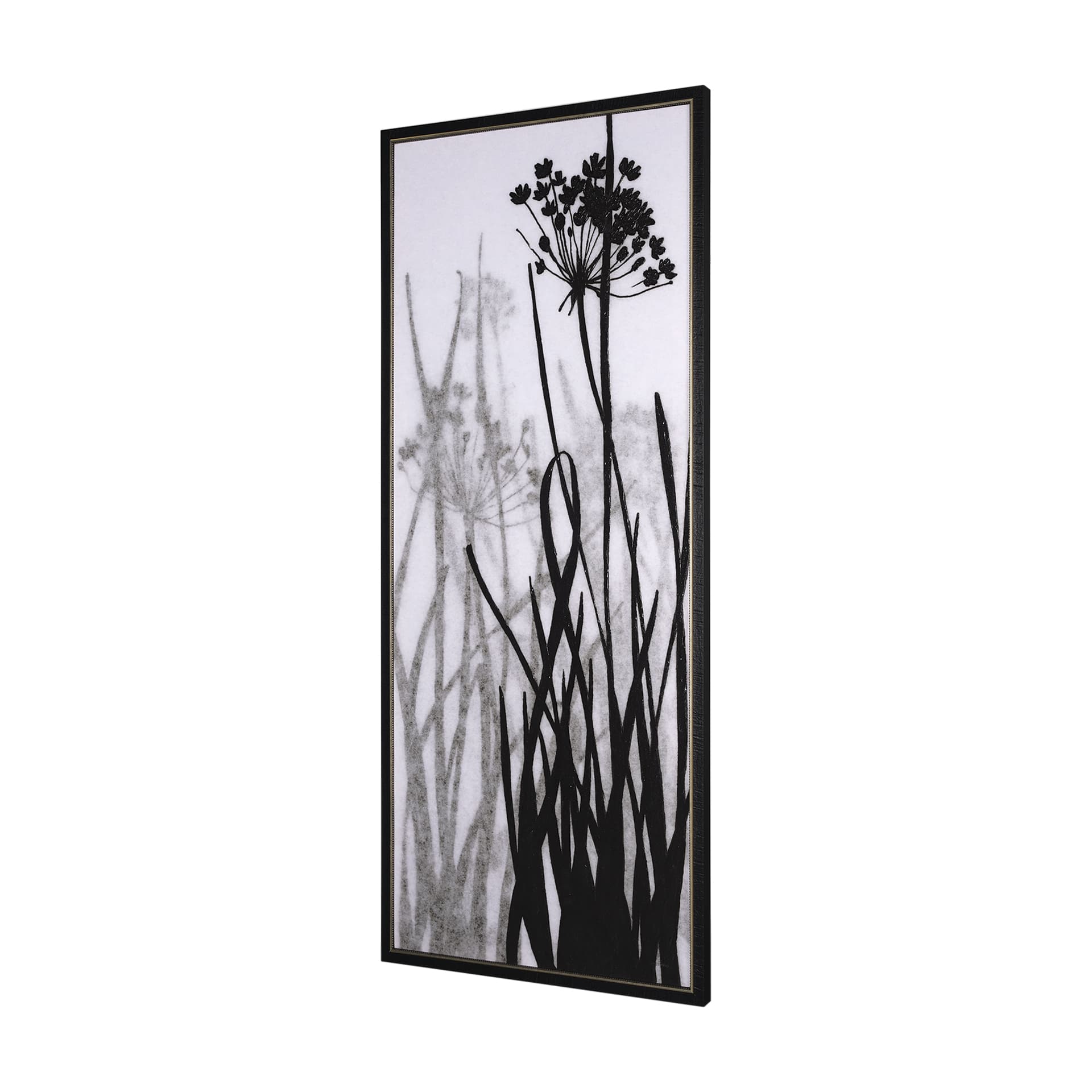 Floral Silhouette I by Mercana Studio a Hand Embellished Textured Framed Canvas — product photograph