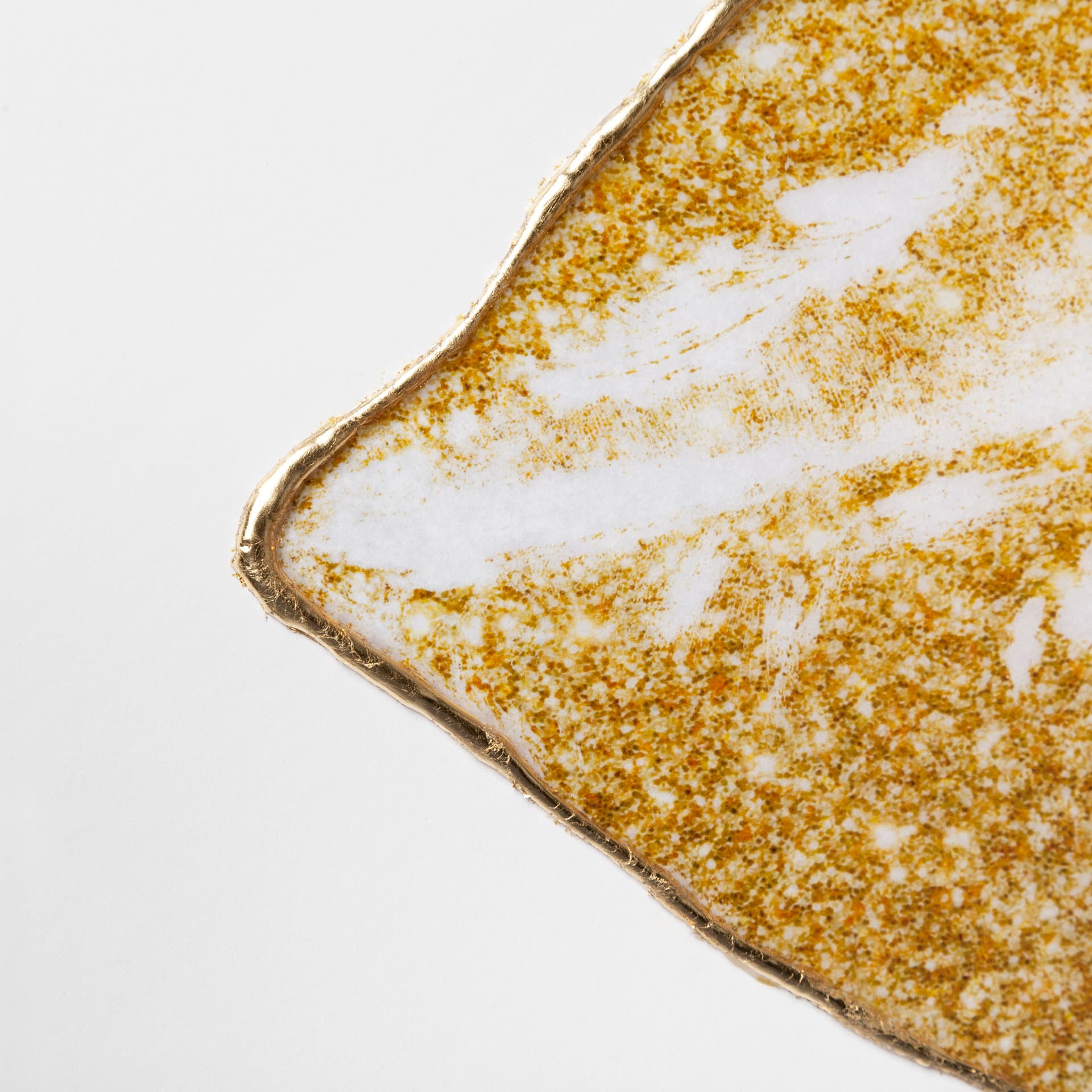 Glitter Lips II Gold by Victoria Barnes Hand Embellished Textured Framed Art Print Matted under Glas — product photograph