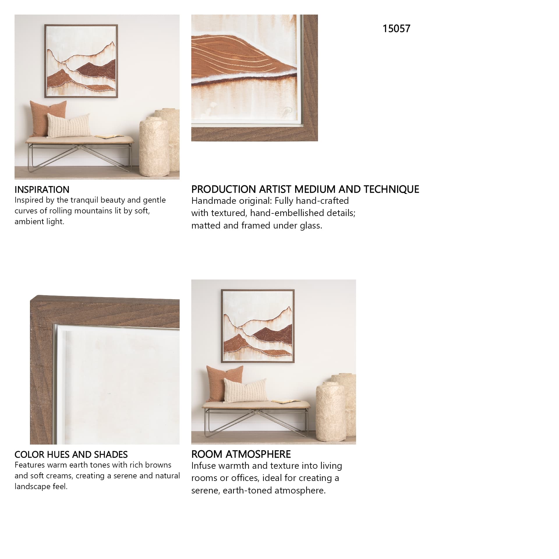 Red Rock View by Studio M a handmade Original Framed Artwork under Glass — in a styled room