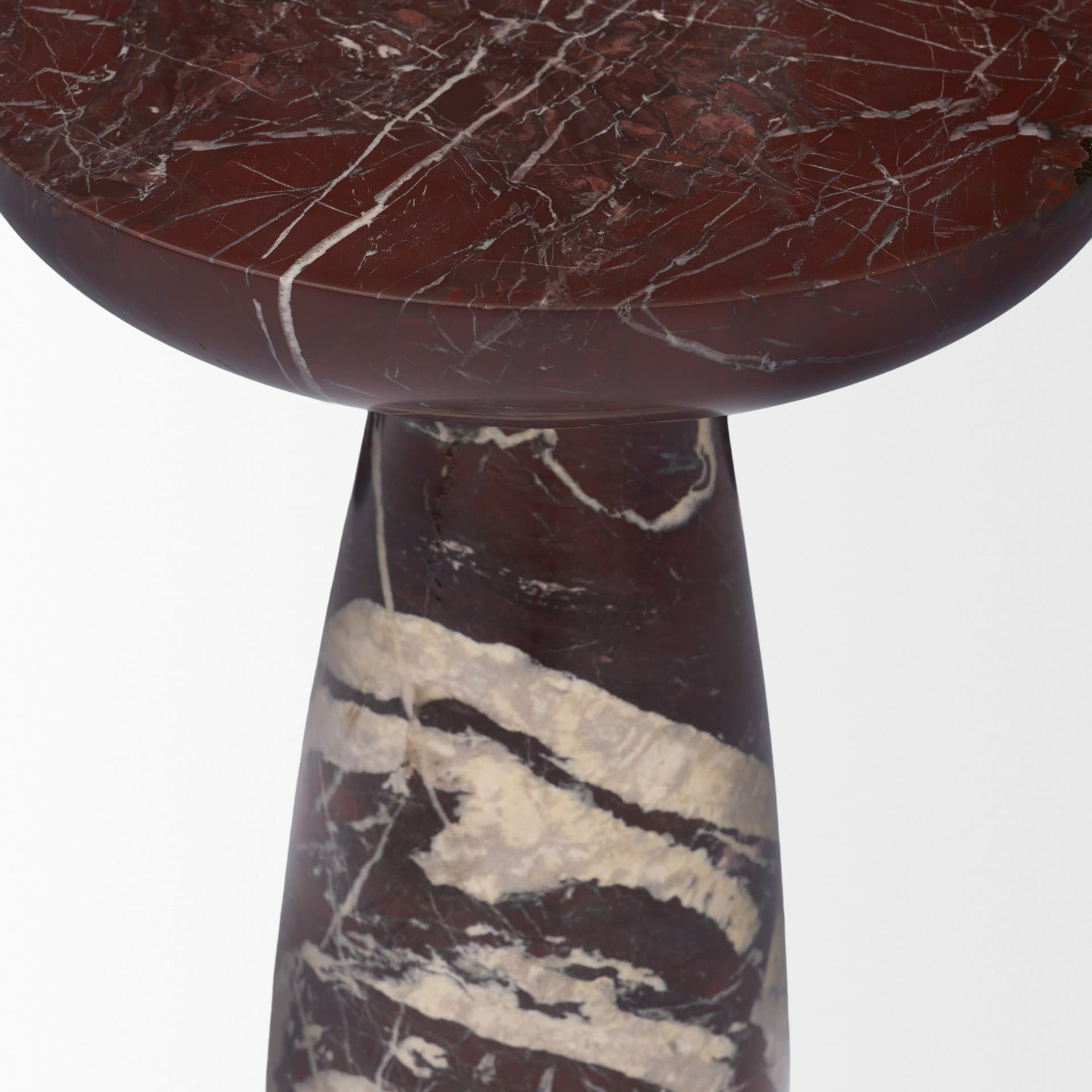 Bellancia Rosso Red Levanto Marble Pedastal Side Table — product photograph