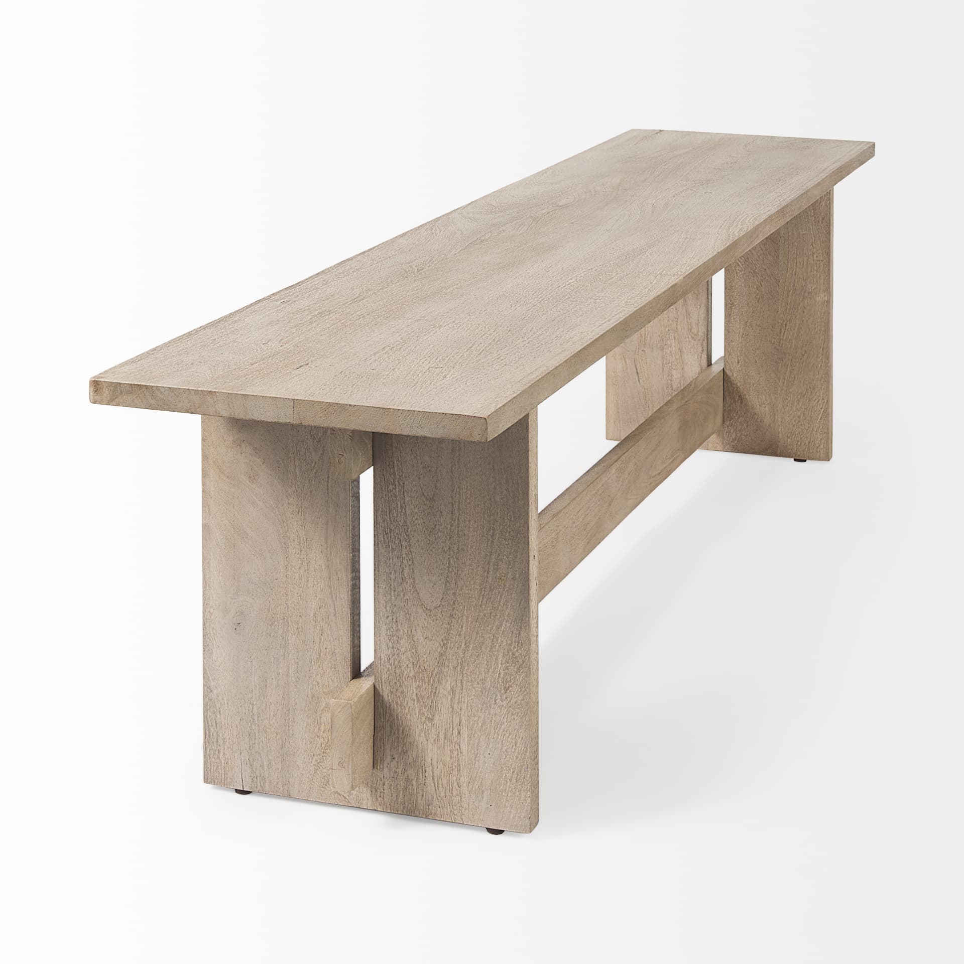 Aida 18H Light Gray Wood Dining Bench — product photograph