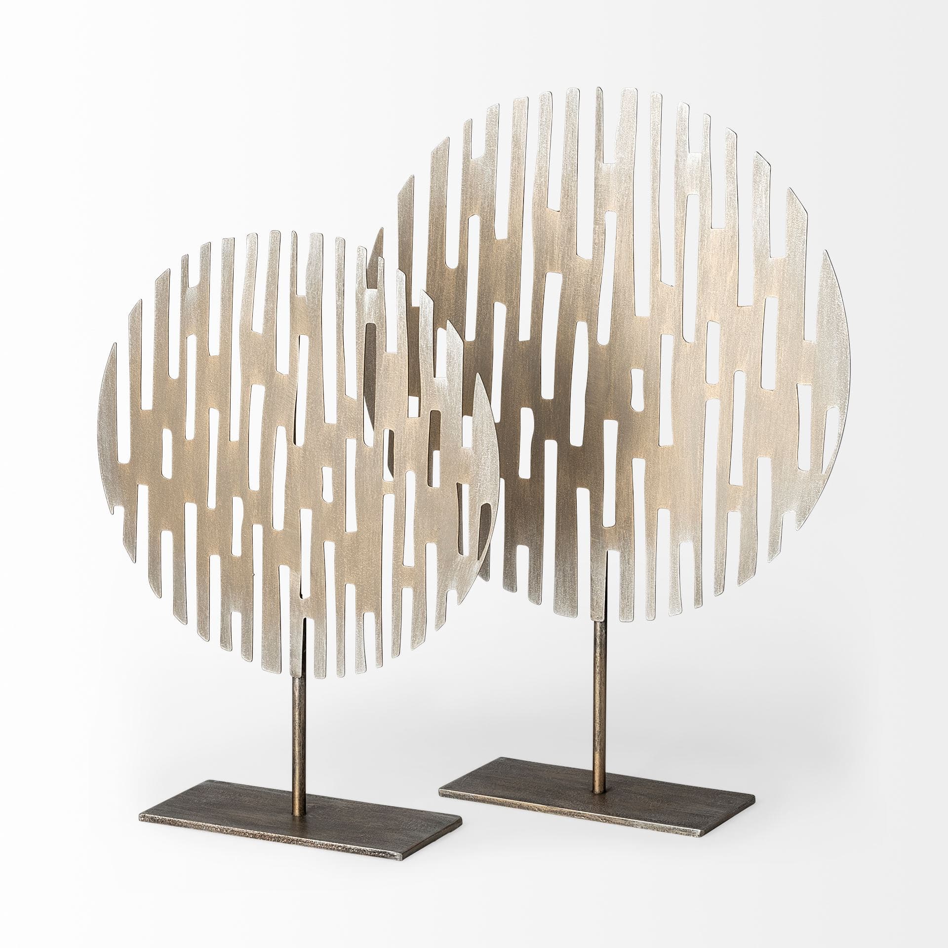 Ezra (Large) 13L x 3W Gold Metal Circular Decorative Object — product photograph