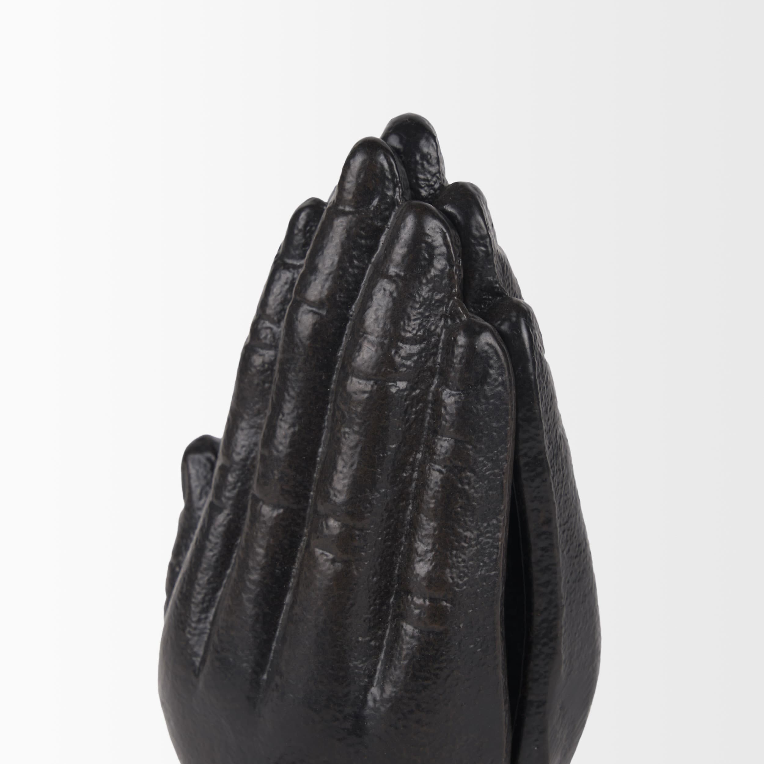 Praying Hands Bronze Cast Iron Book Ends — product photograph