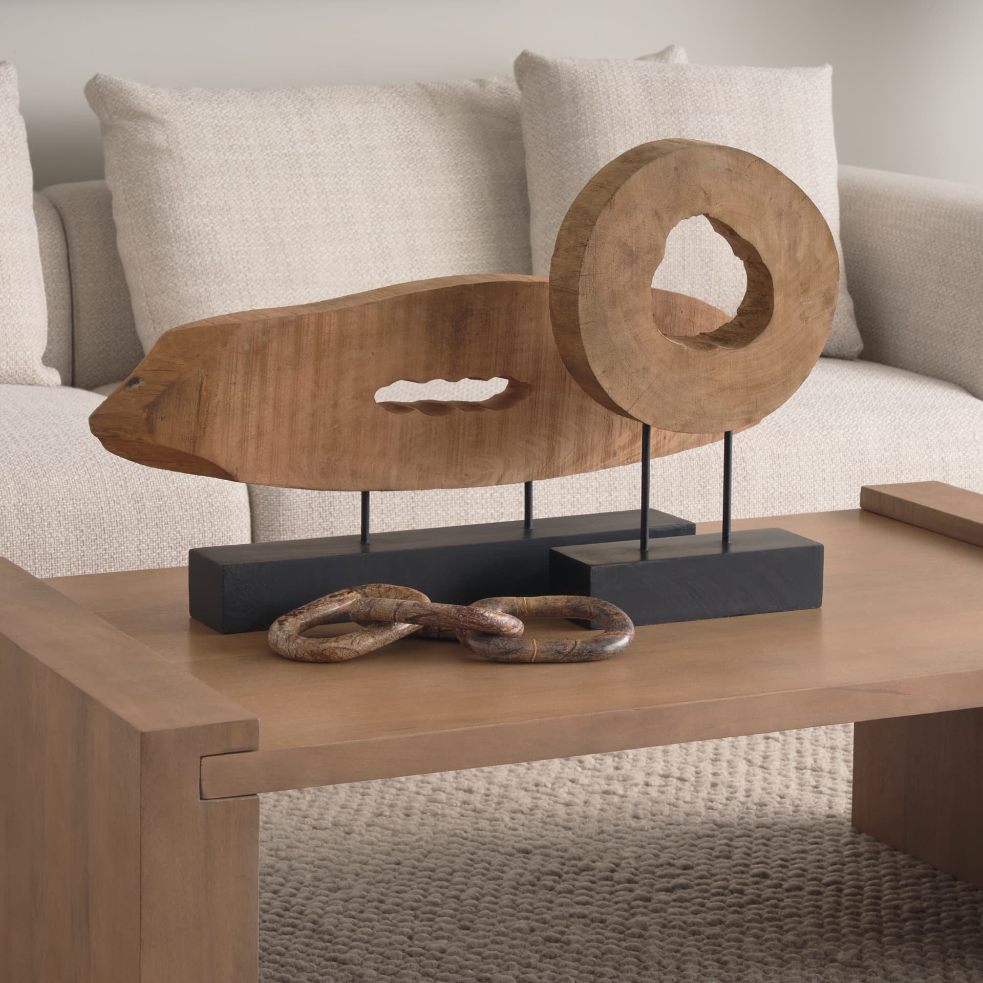 Wesson Light Brown Wood Rectangular Coffee Table — product photograph