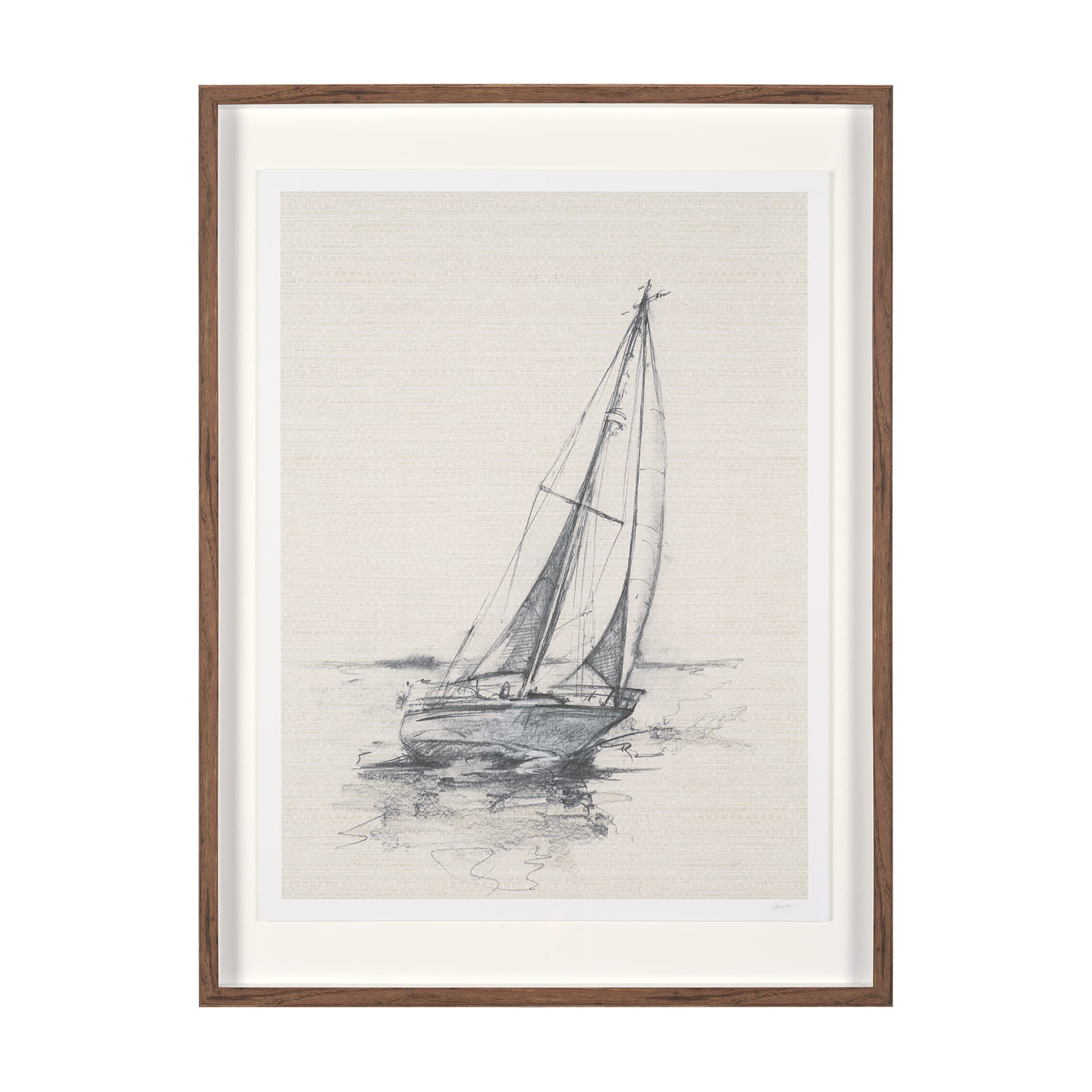 Sail Away II by Mercana Studio a Hand Embellished Framed Art Print Matted under Glass — product photograph