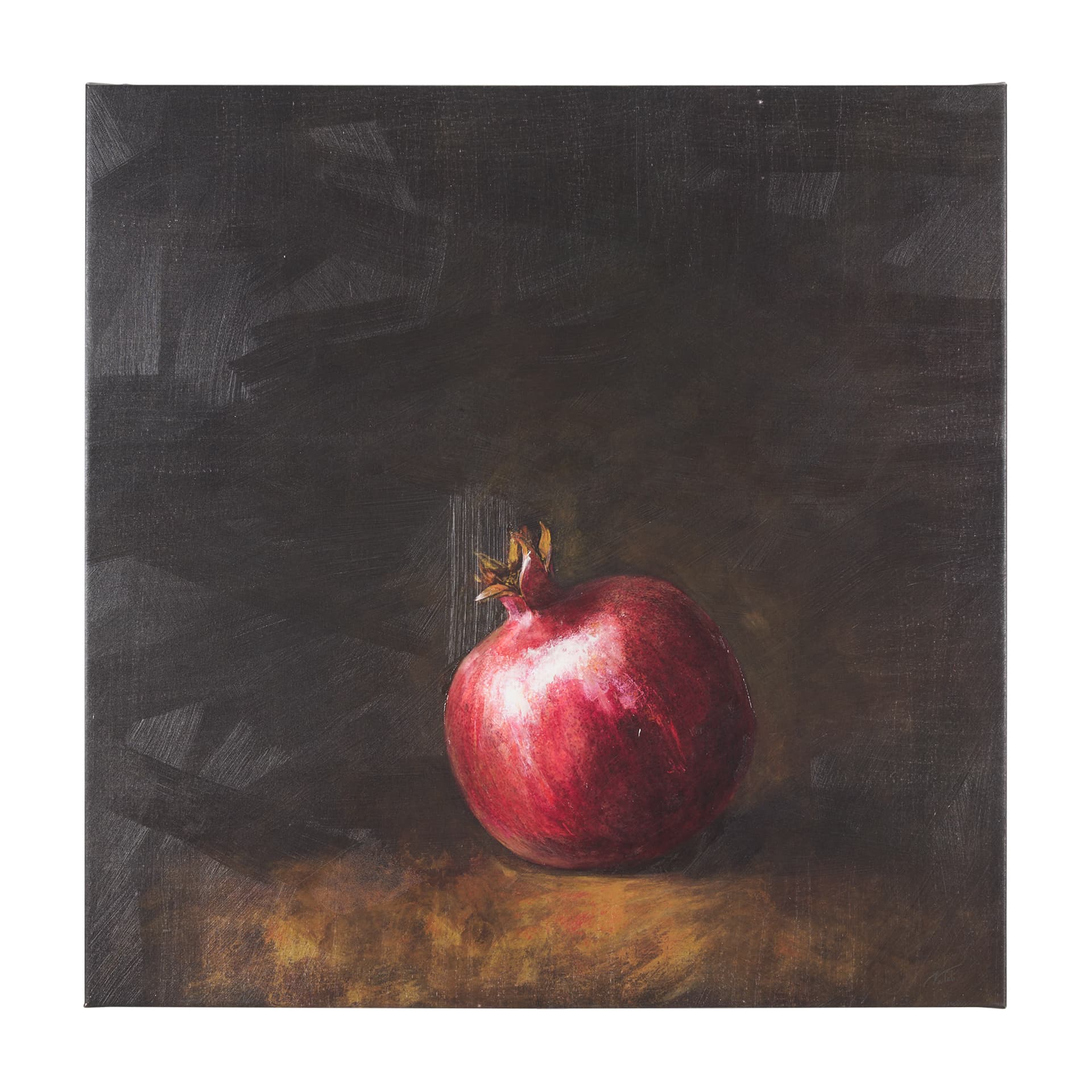 Lonely Pomegranate by Mercana Studio a Hand Embellished Textured Canvas — product photograph
