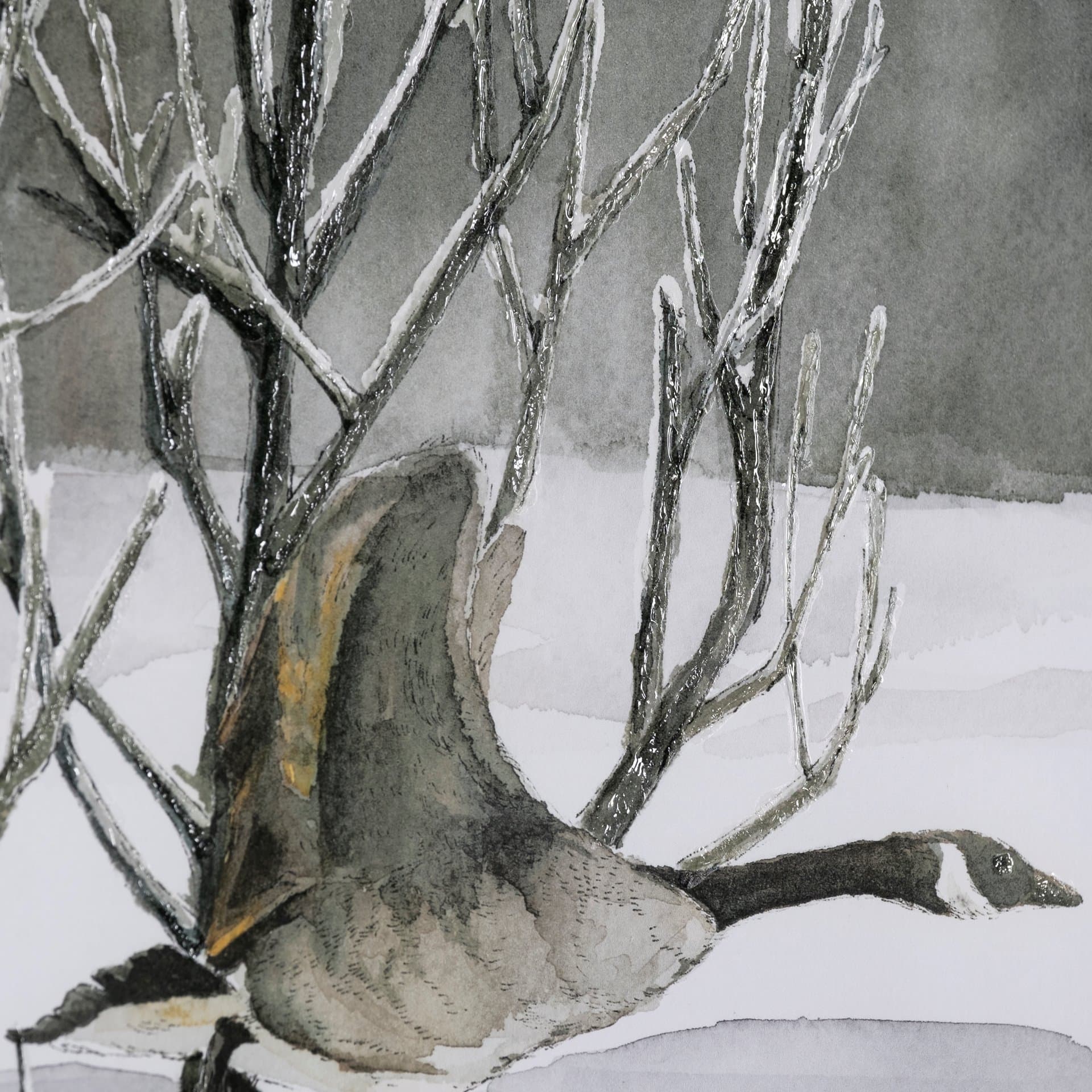 Life in North II by Melody Ducharme a Hand Embellished Textured Framed Art Print Matted under Glass — product photograph