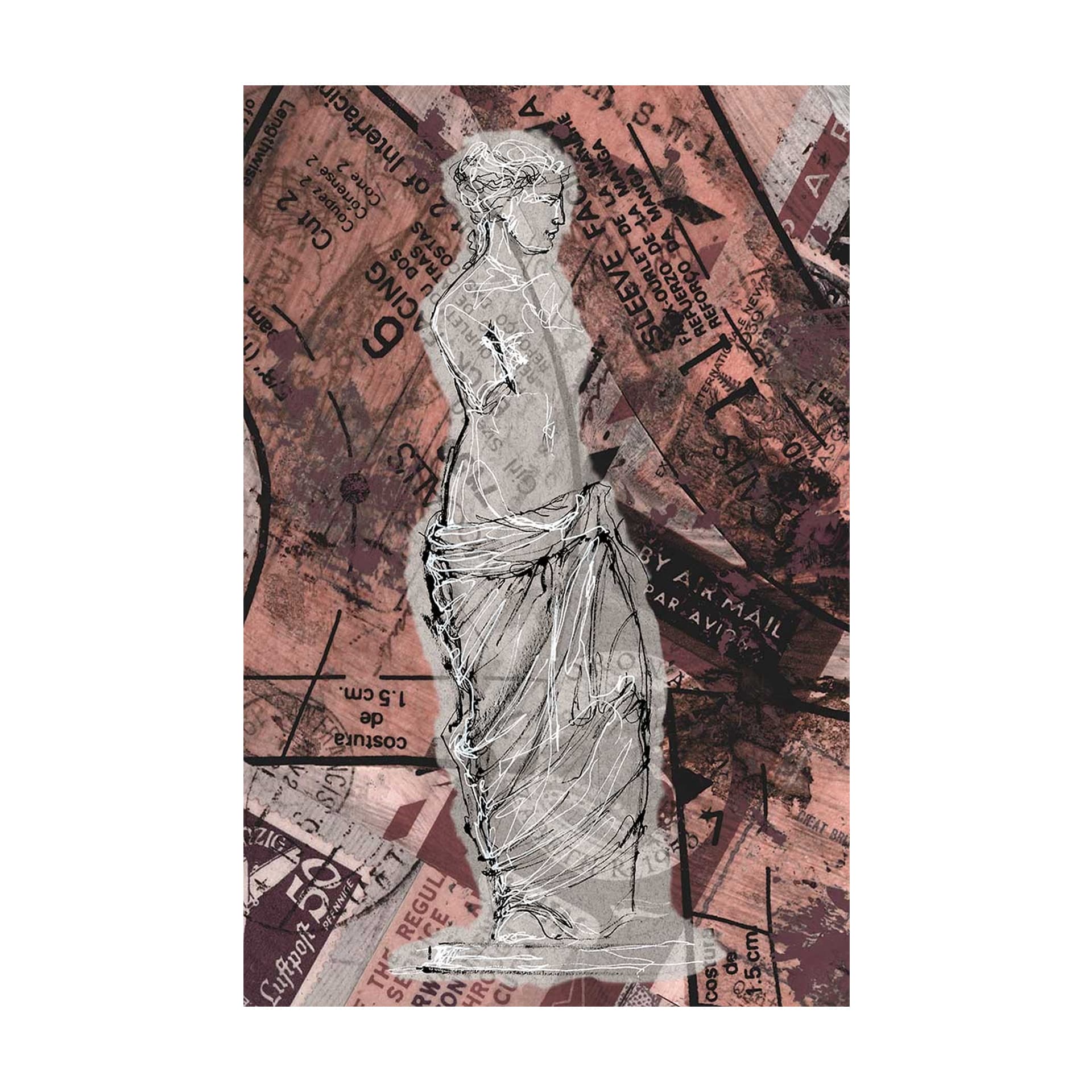 Graffiti Sculpture V by Mercana Studio a Hand Embellished Textured Canvas — product photograph