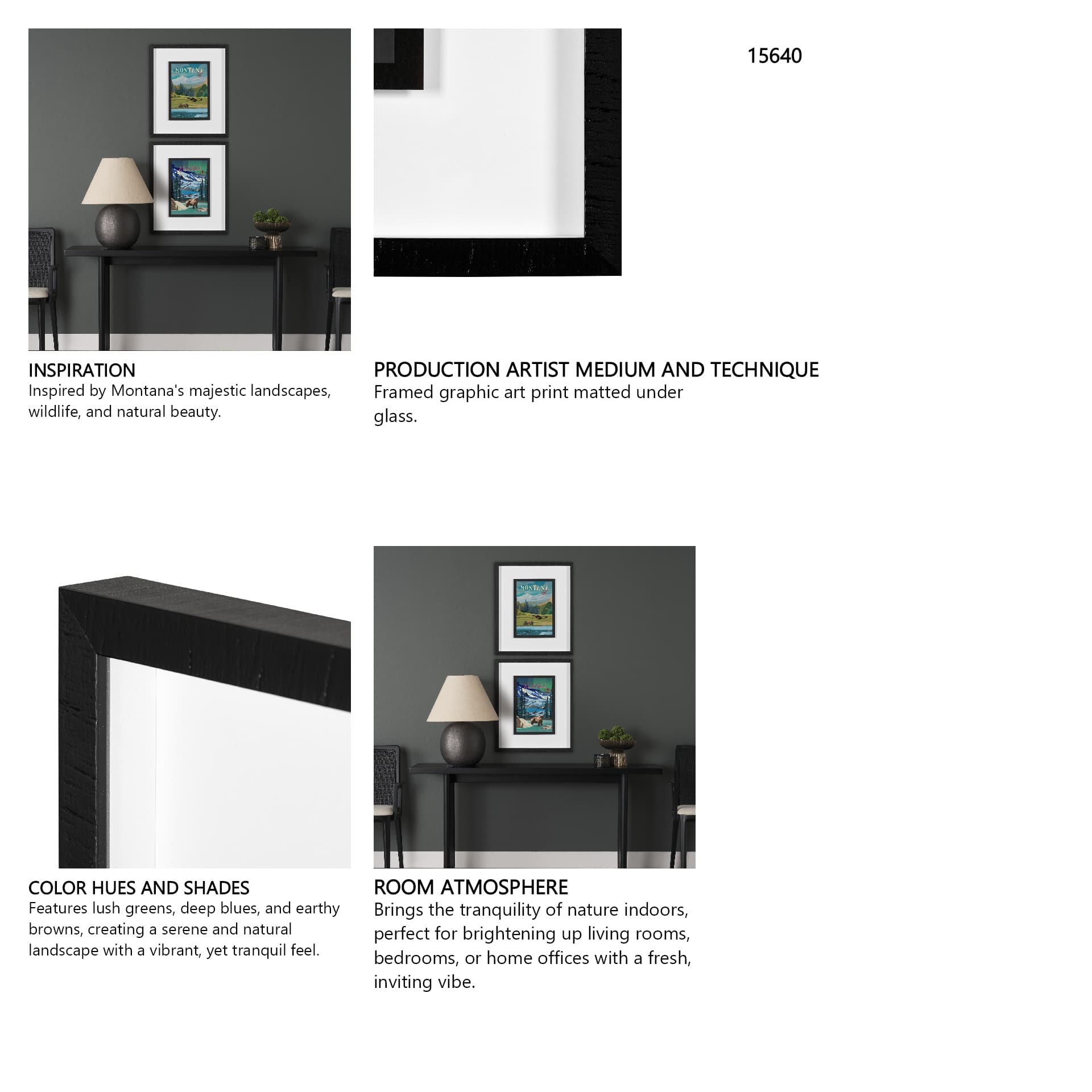 Montana Go USA (M) by Mercana Studio a Framed Art Print Matted under Glass — in a styled room