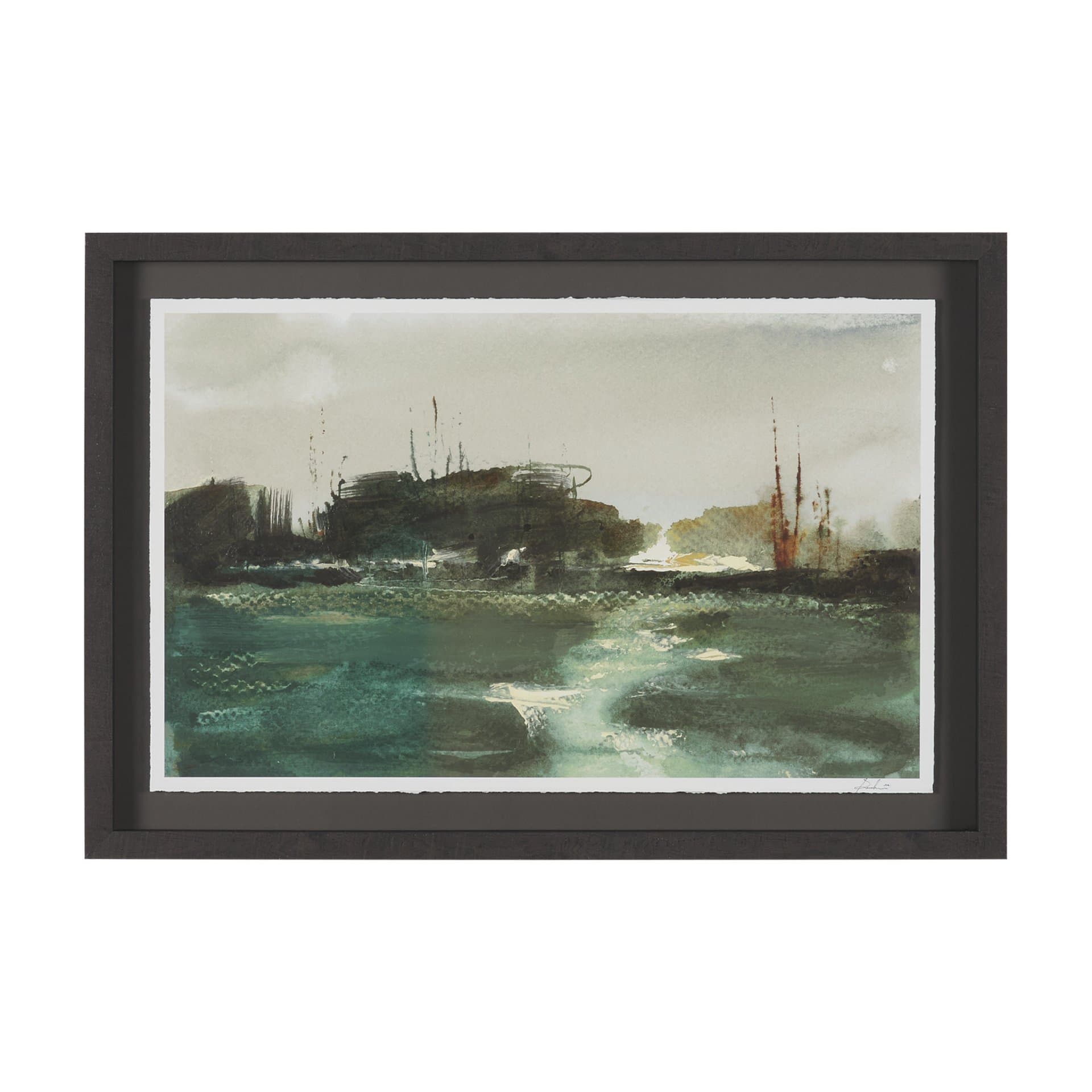 Morning Calm by Mercana Studio Hand Embelished Framed Artwork Matted under Glass — product photograph