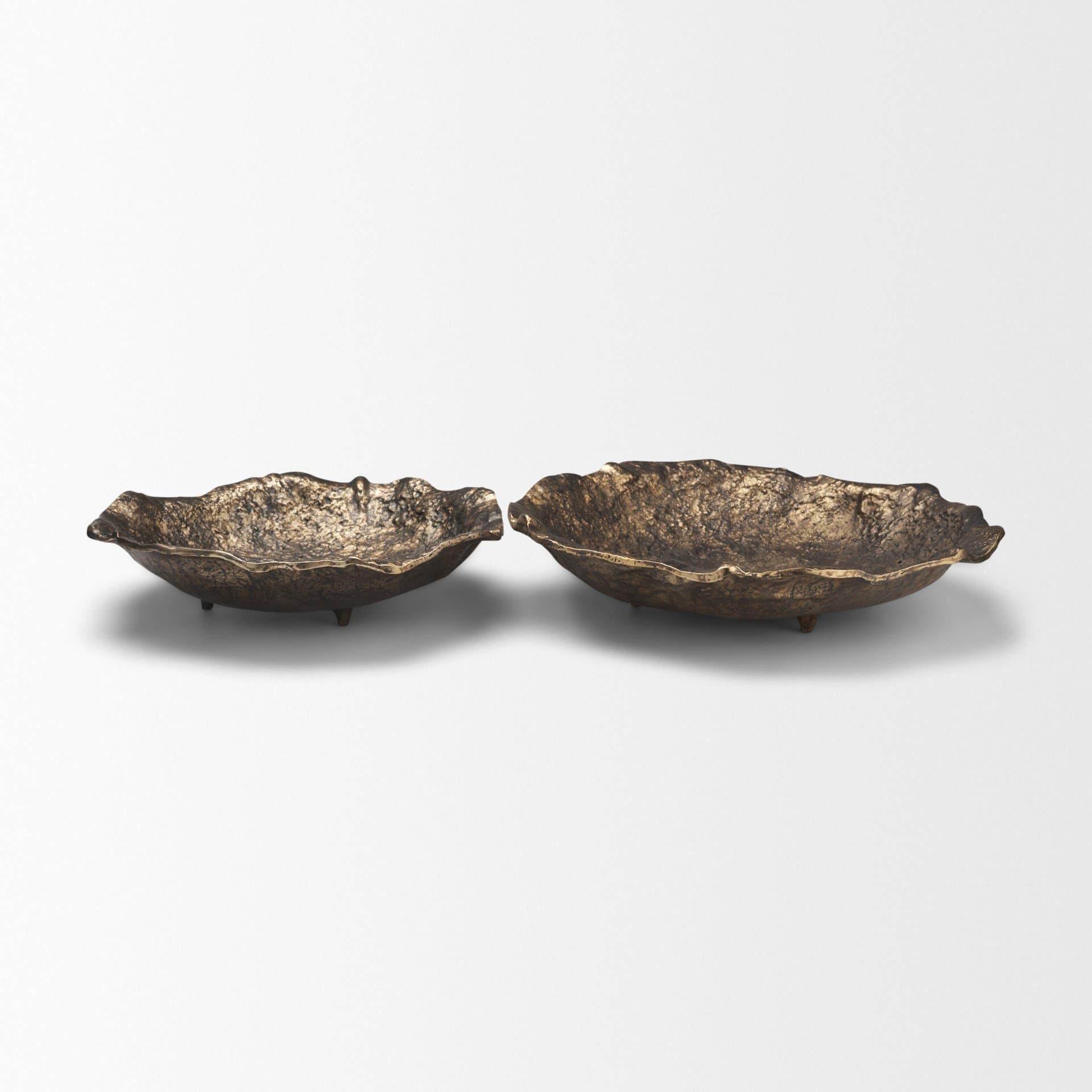 Verdant Large Antiqued Brass Metal Decorative Centerpiece Bowl — product photograph