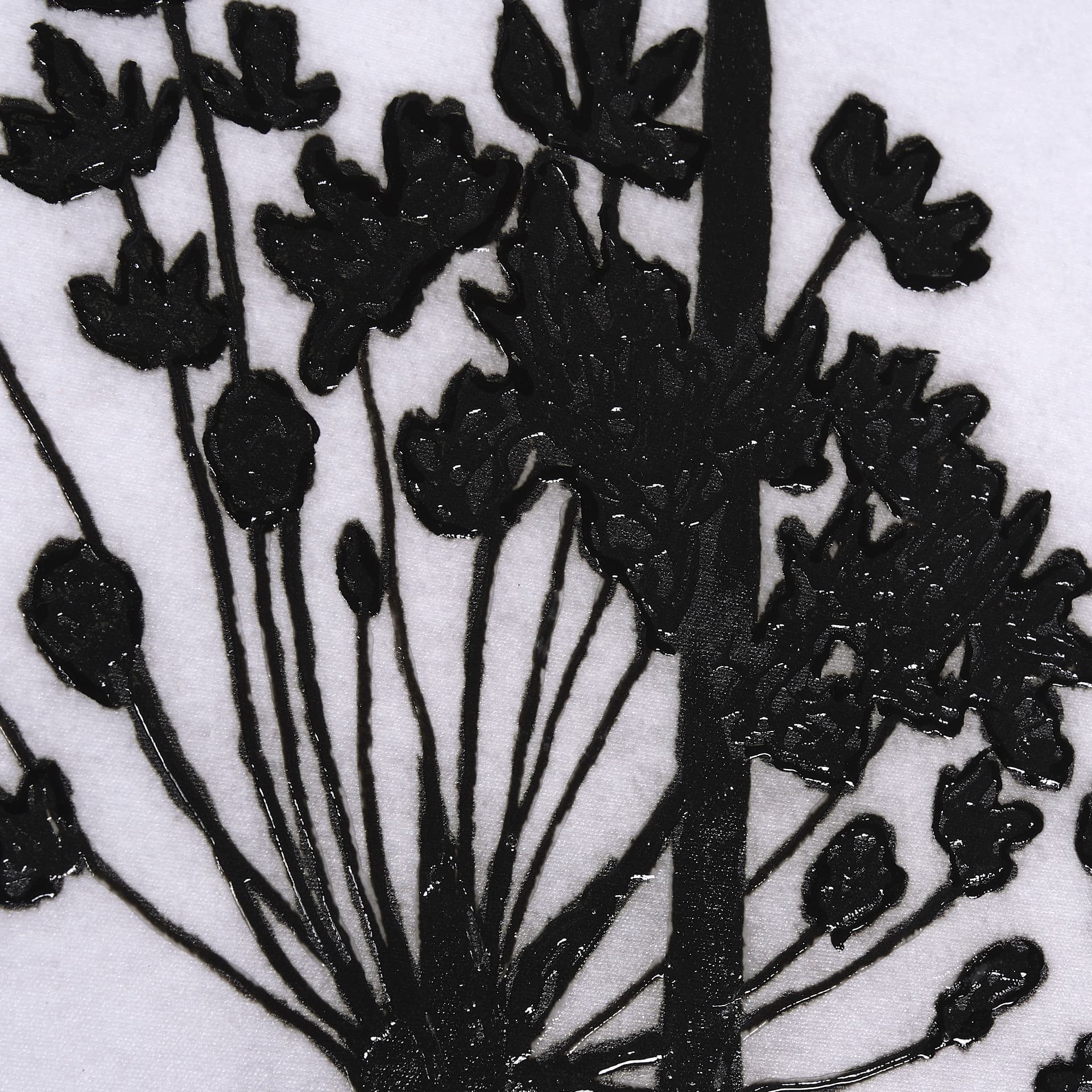 Floral Silhouette I by Mercana Studio a Hand Embellished Textured Framed Canvas — product photograph