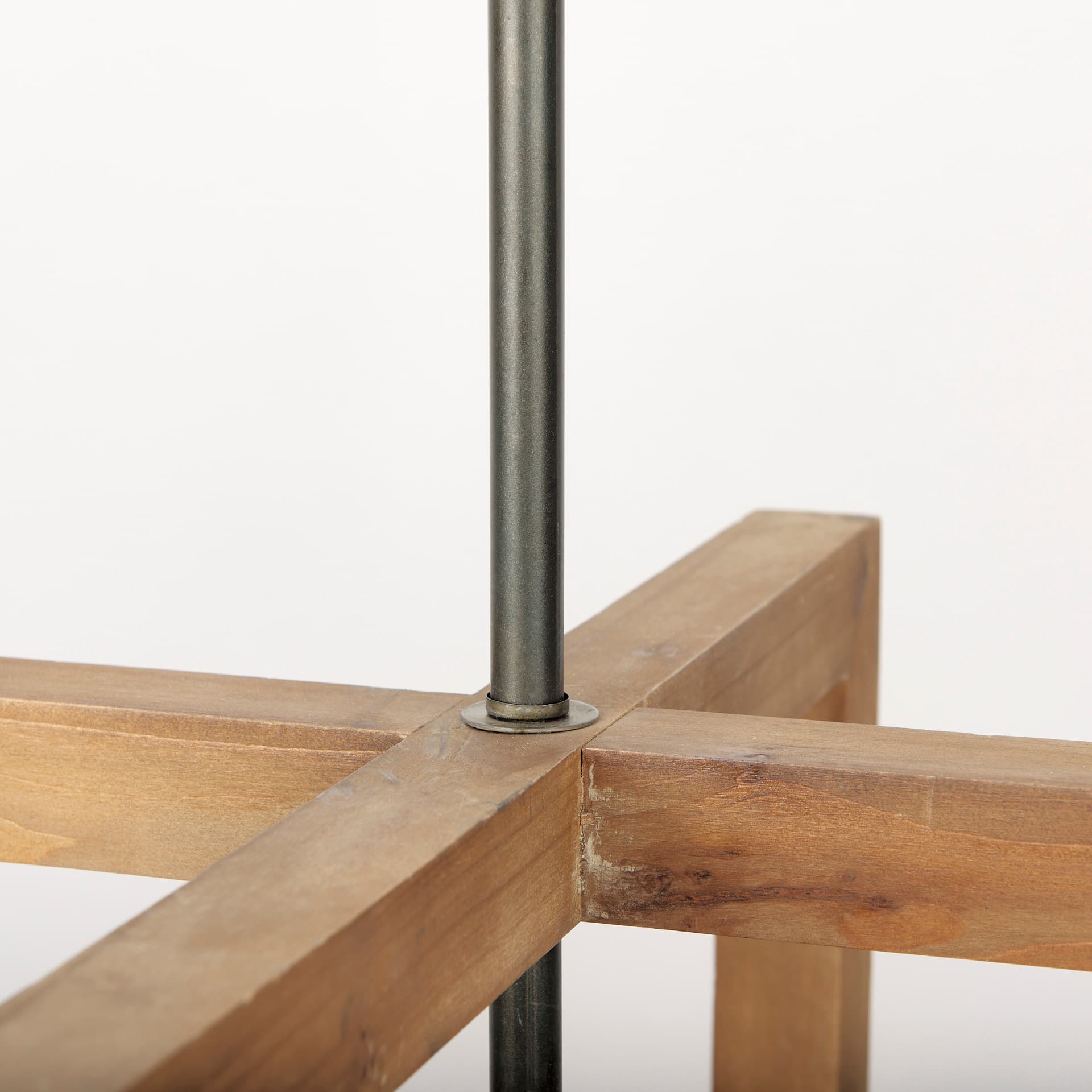 Kiley Warm Wood Basket Lantern Pendant Light — product photograph