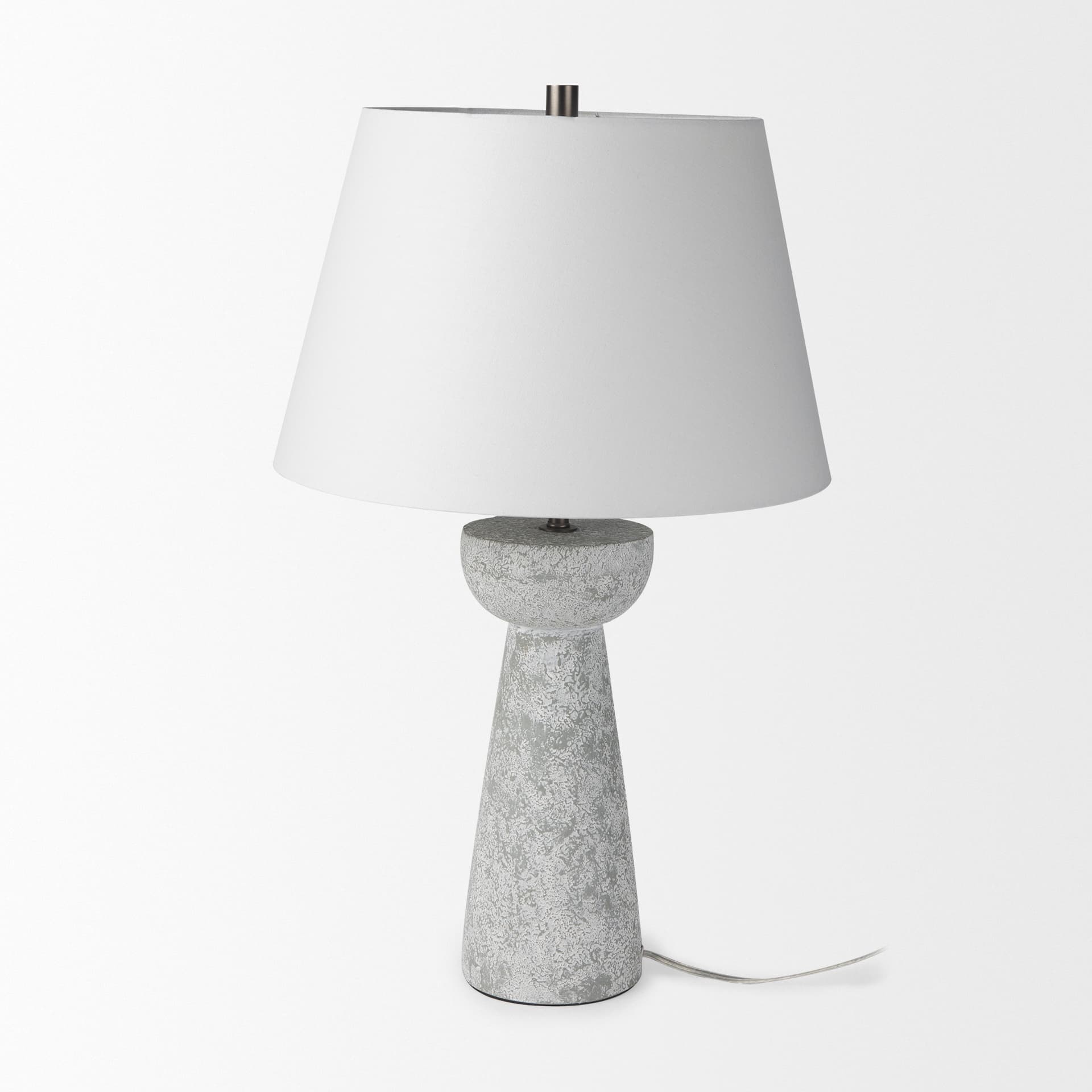 Julia 16.0L x 16.0W x 27.0H Gray Antique Painted Cement Table Lamp — product photograph