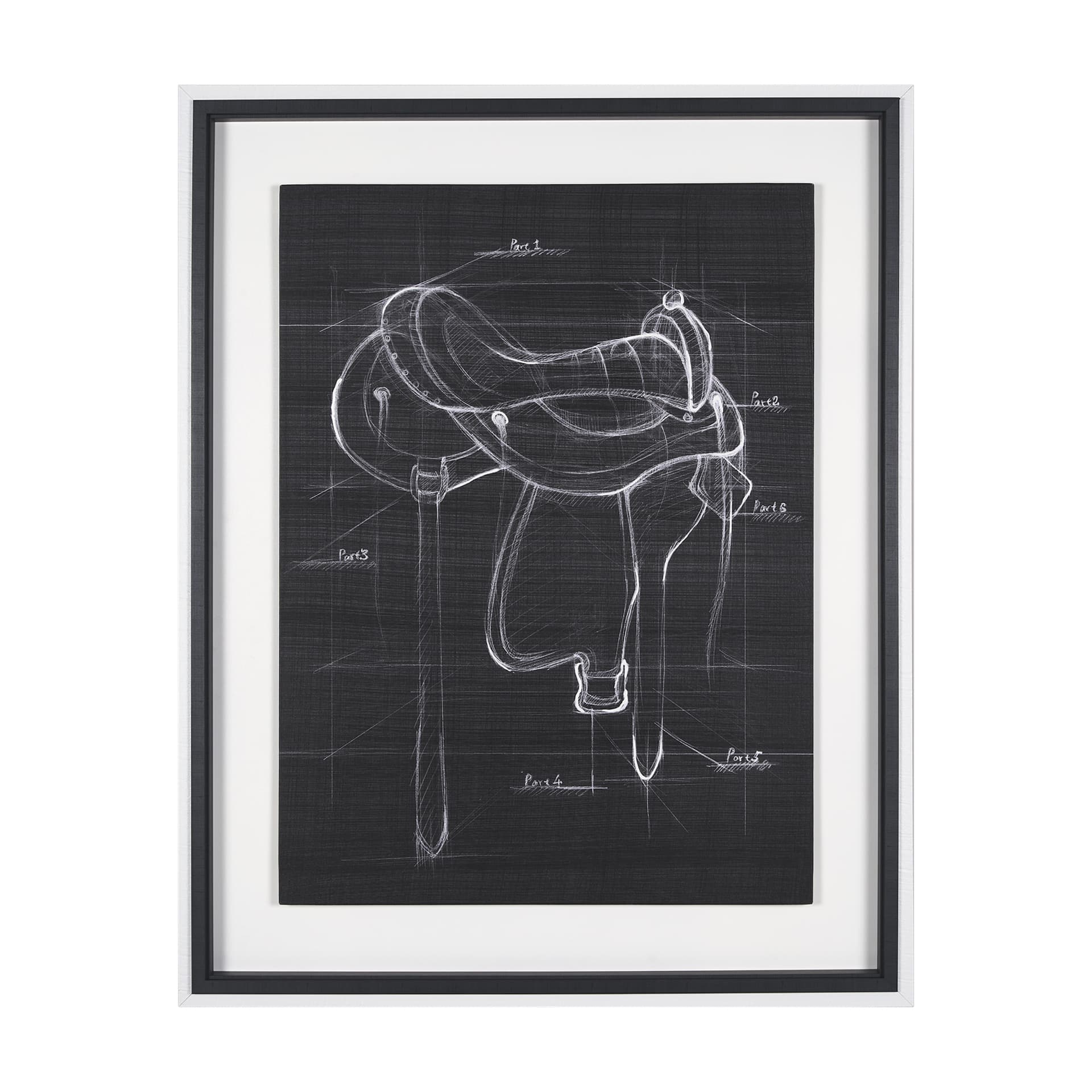 Horse Seat Black II by Mercana Studio a Hand Embellished Textured Framed Art Print — product photograph