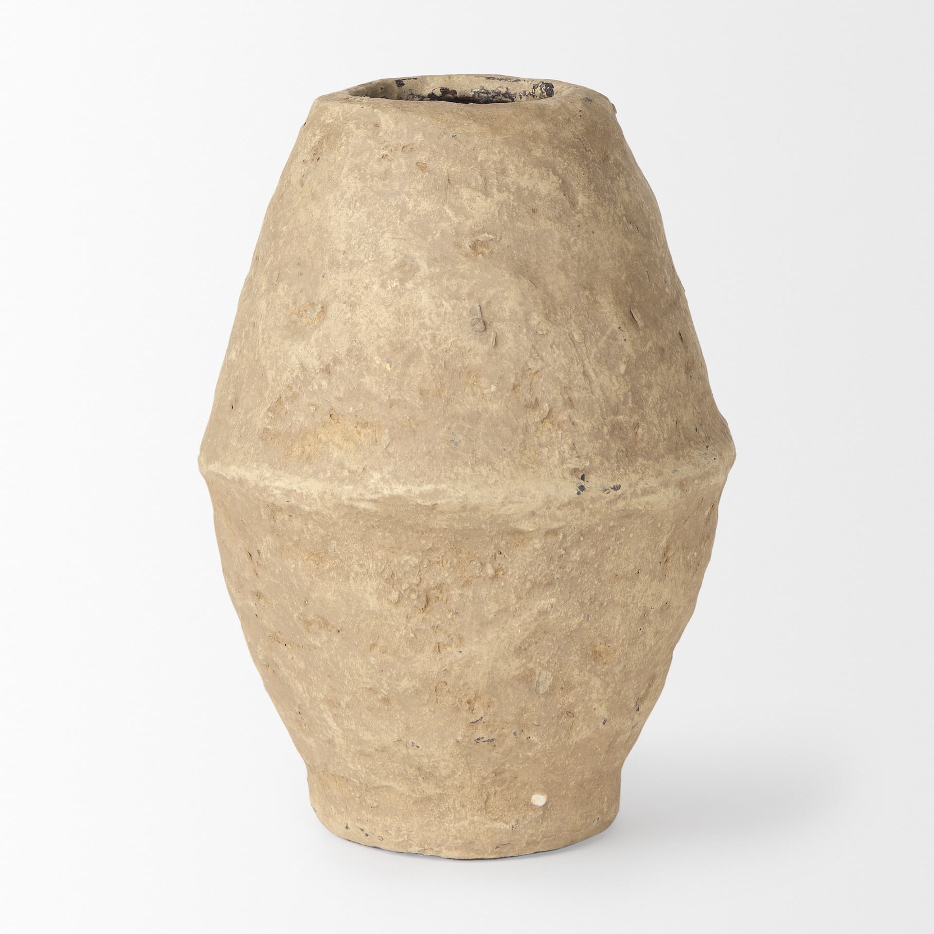 Rundal Small Beige Paper Mache Vase — product photograph