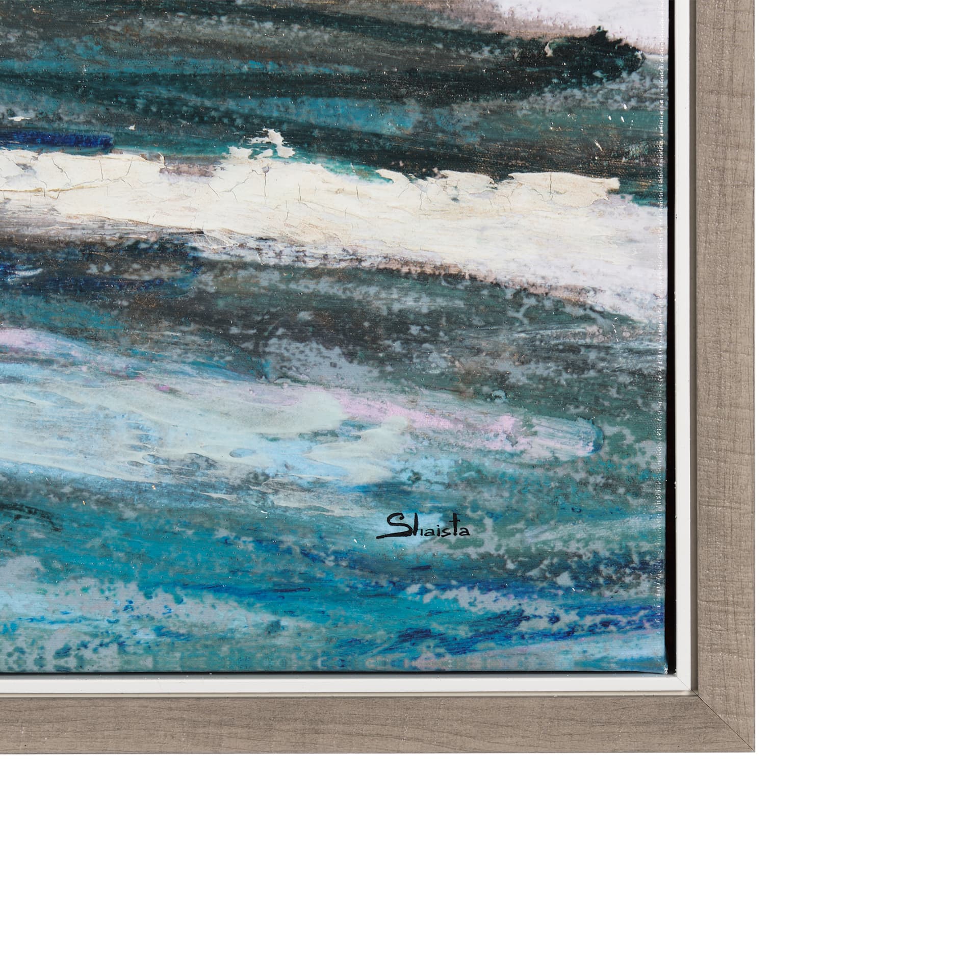 Sunshine Glare on The Waves I by Mercana Studio a Hand Embellished Textured Framed Canvas — product photograph