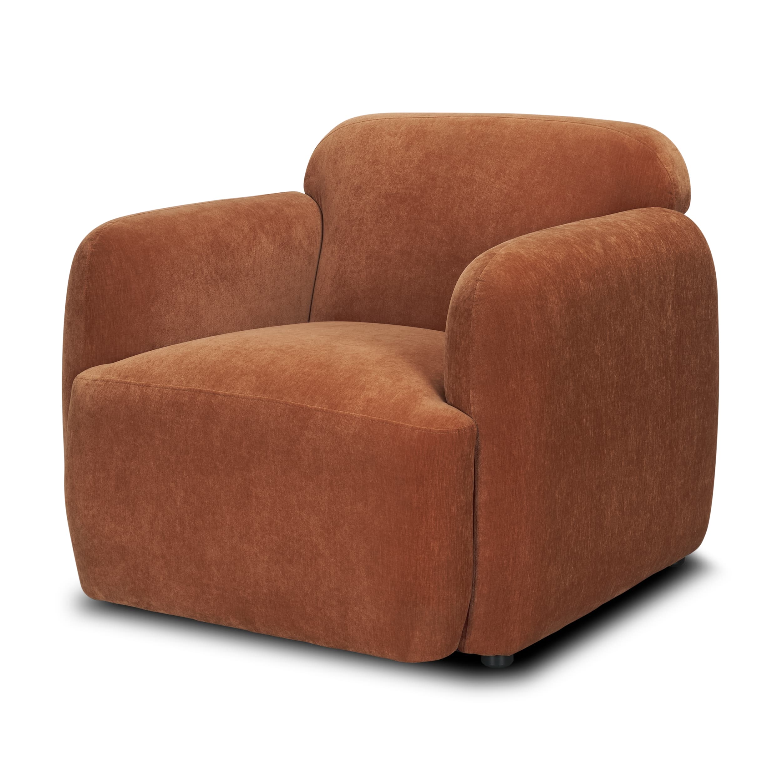 Saga Stonewashed Rust Chenille Fabric Upholstered Chair — product photograph