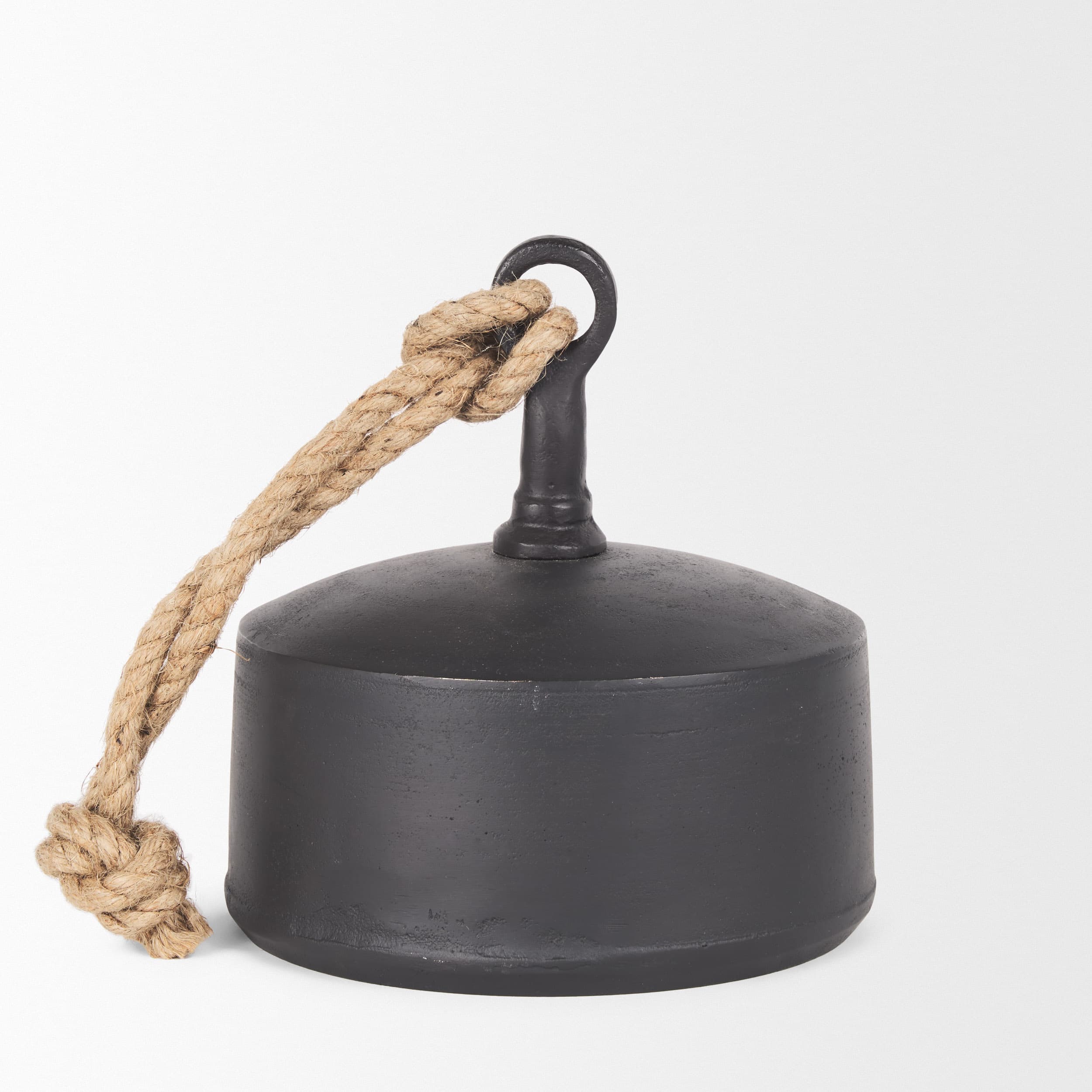 Quincy Large Matte Black Metal Decorative Bell Object — product photograph