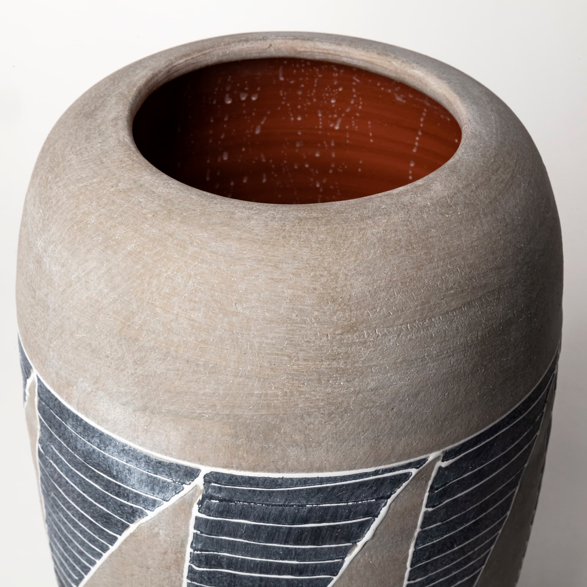 Cove Grey/Brown Ceramic Vase — product photograph