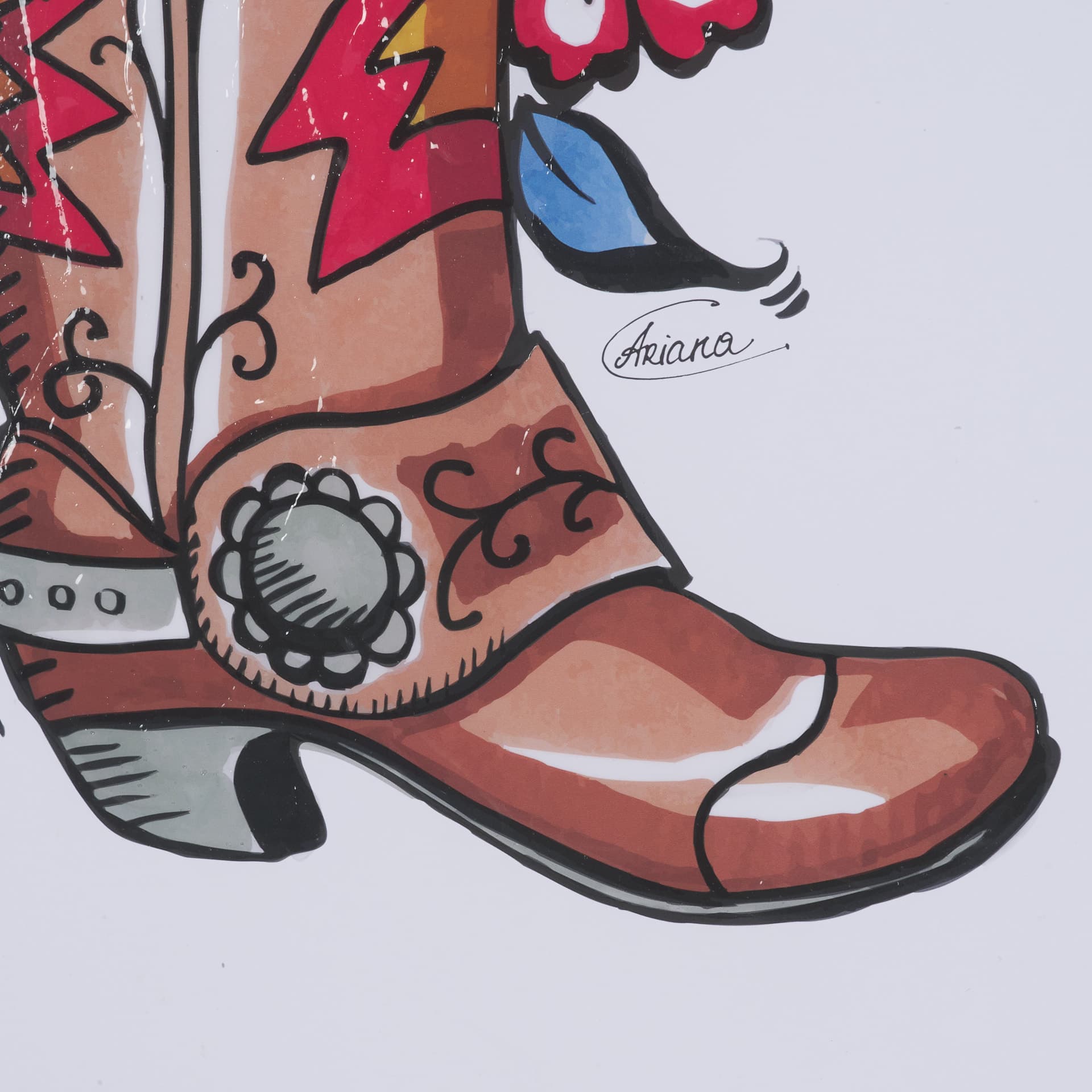 Wild West II by Mercana Studio Hand-Embellished Framed Artwork Matted under Glass — product photograph