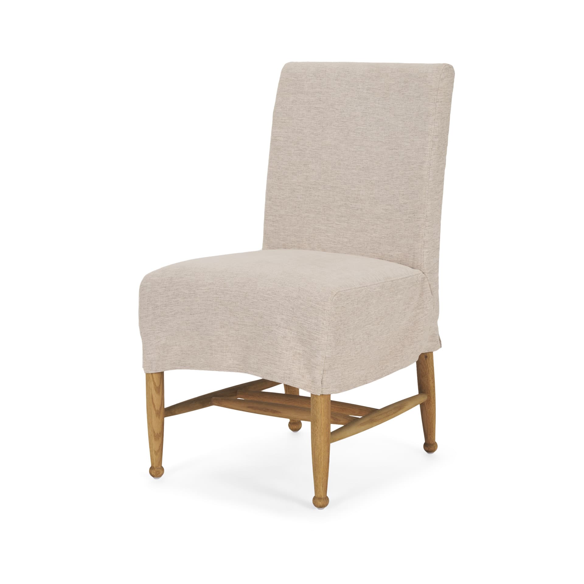 Whitley Oatmeal Performance Fabric w/ Oak Wood Dining Chair — product photograph
