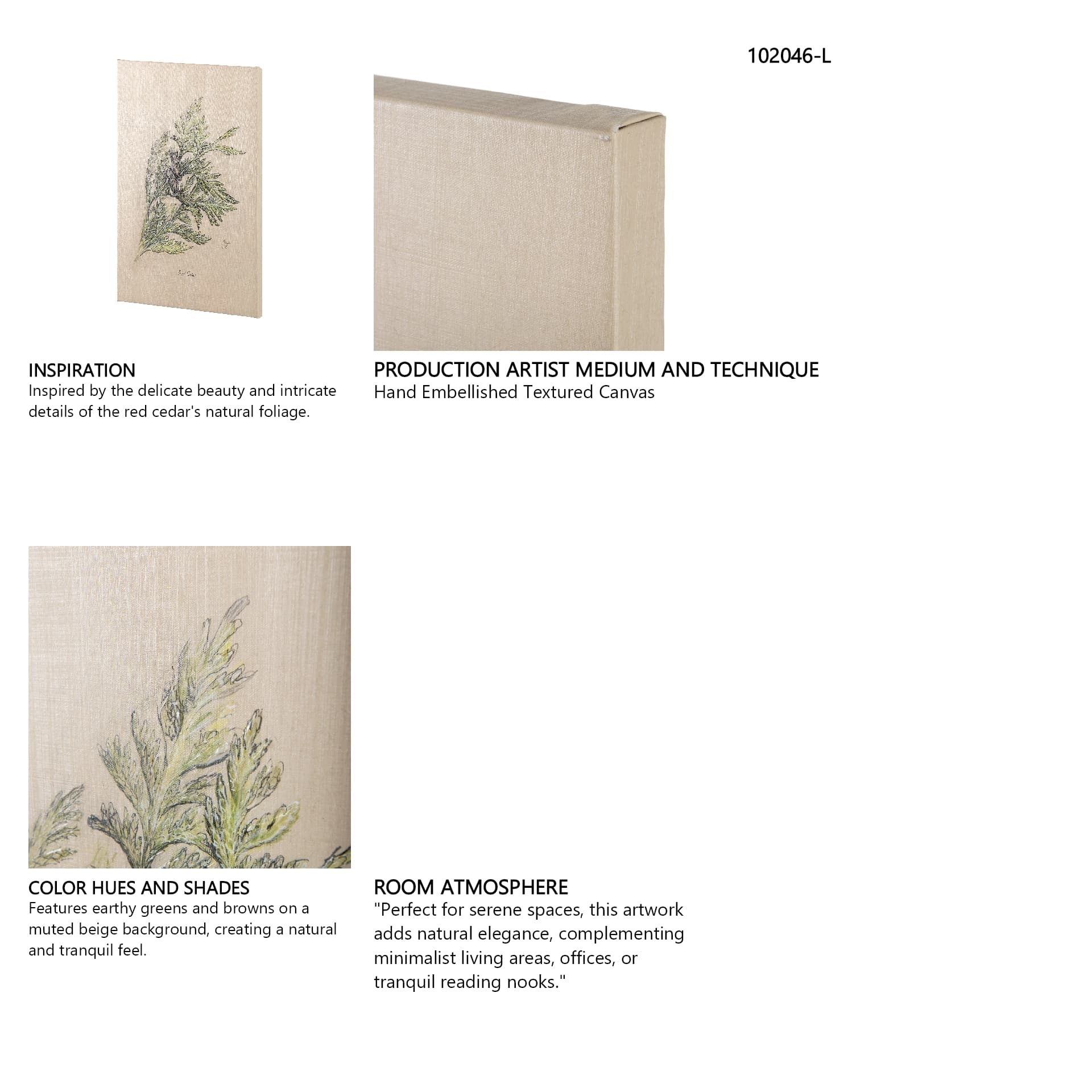Evergreen collection III by Victoria a Hand Embellished Textured Canvas — in a styled room