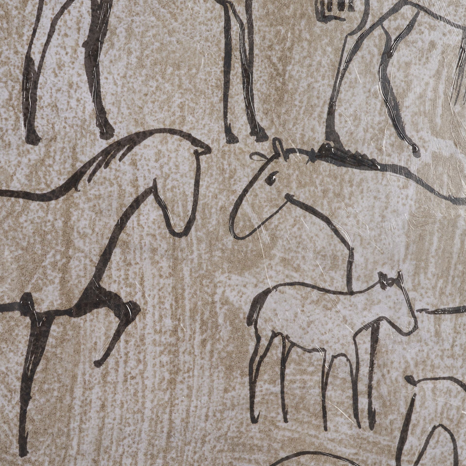 Buckskin by Mercana Studio Hand-Embellished Textured Framed Artwork Matted under Glass — product photograph