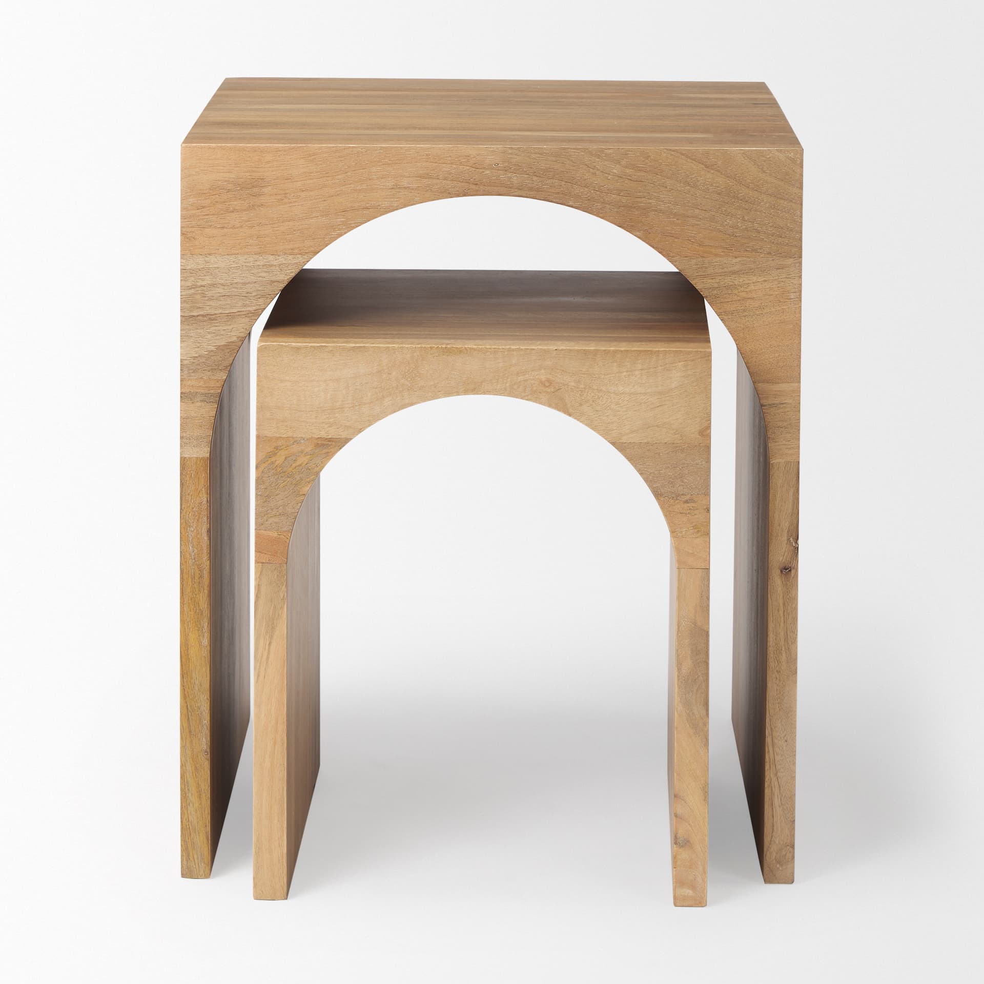 Chloe 20.0L x 20.0W x 24.0H Set of 2 Cottage Wood Nesting Accent Tables — product photograph