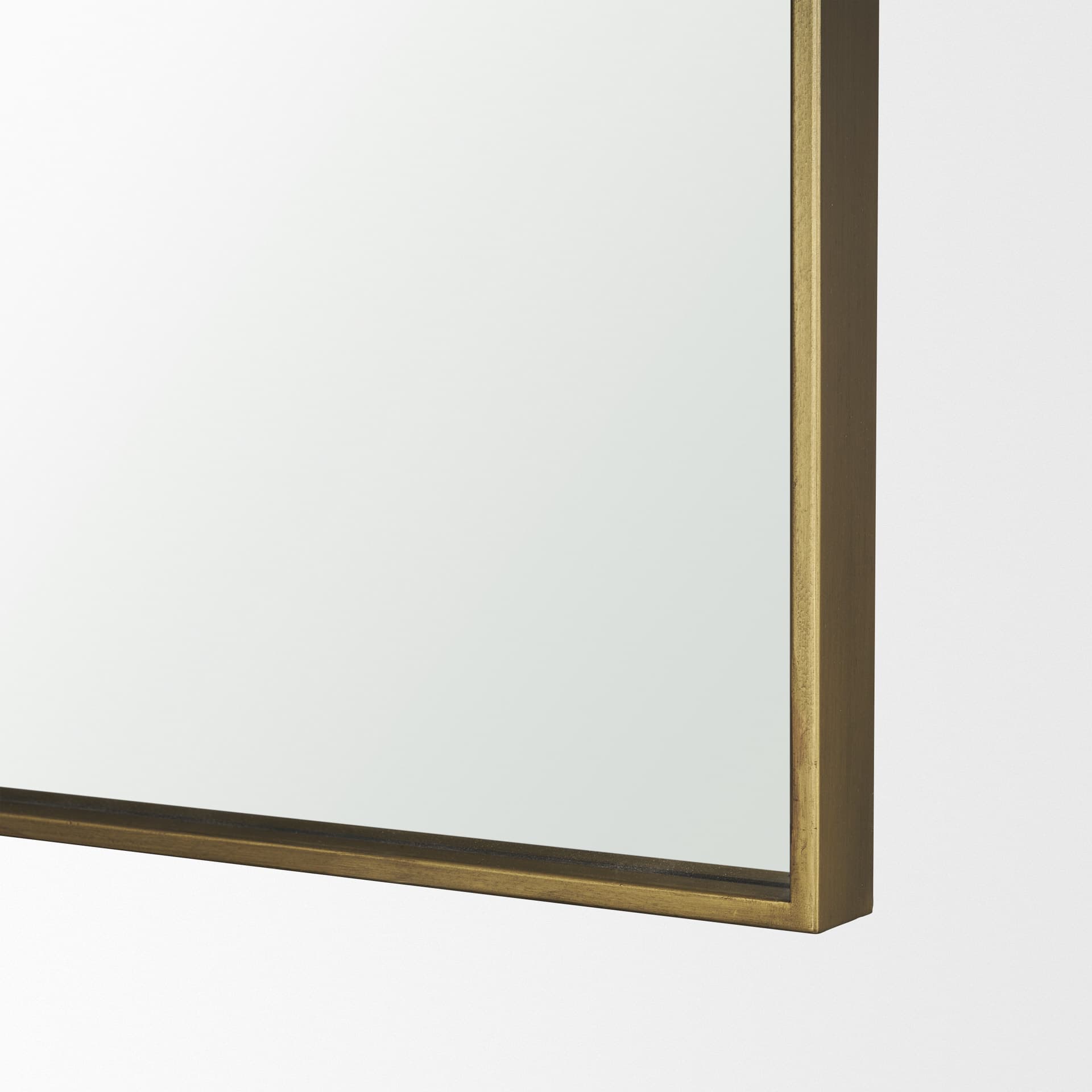 Tamira 75.8" Tall Brushed Brass Metal Arched Mirror — product photograph