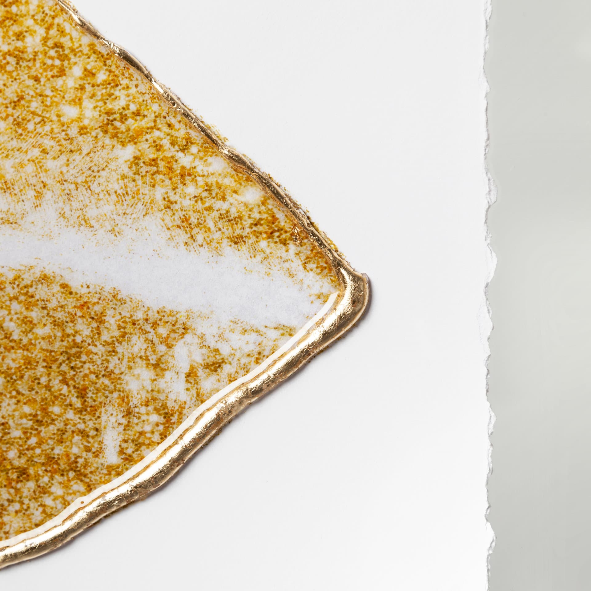 Glitter Lips II Gold by Victoria Barnes Hand Embellished Textured Framed Art Print Matted under Glas — product photograph