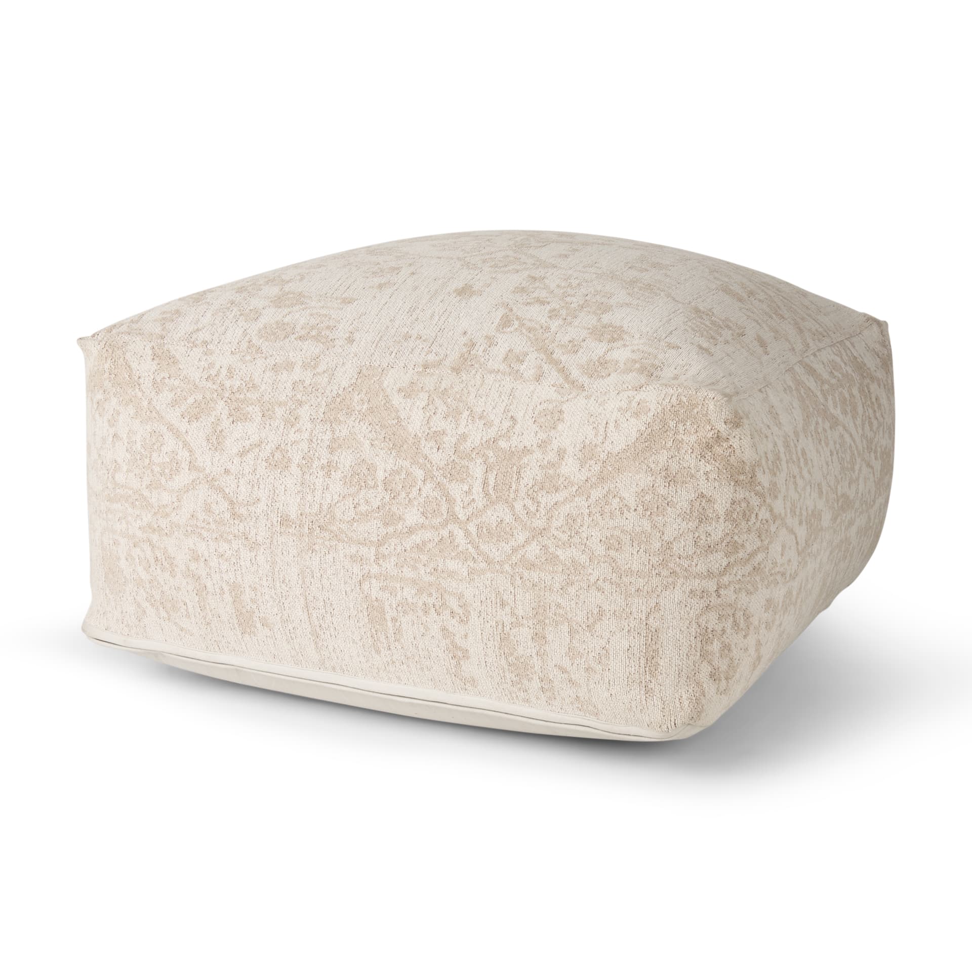 Khloe Large Cream Pouf — product photograph