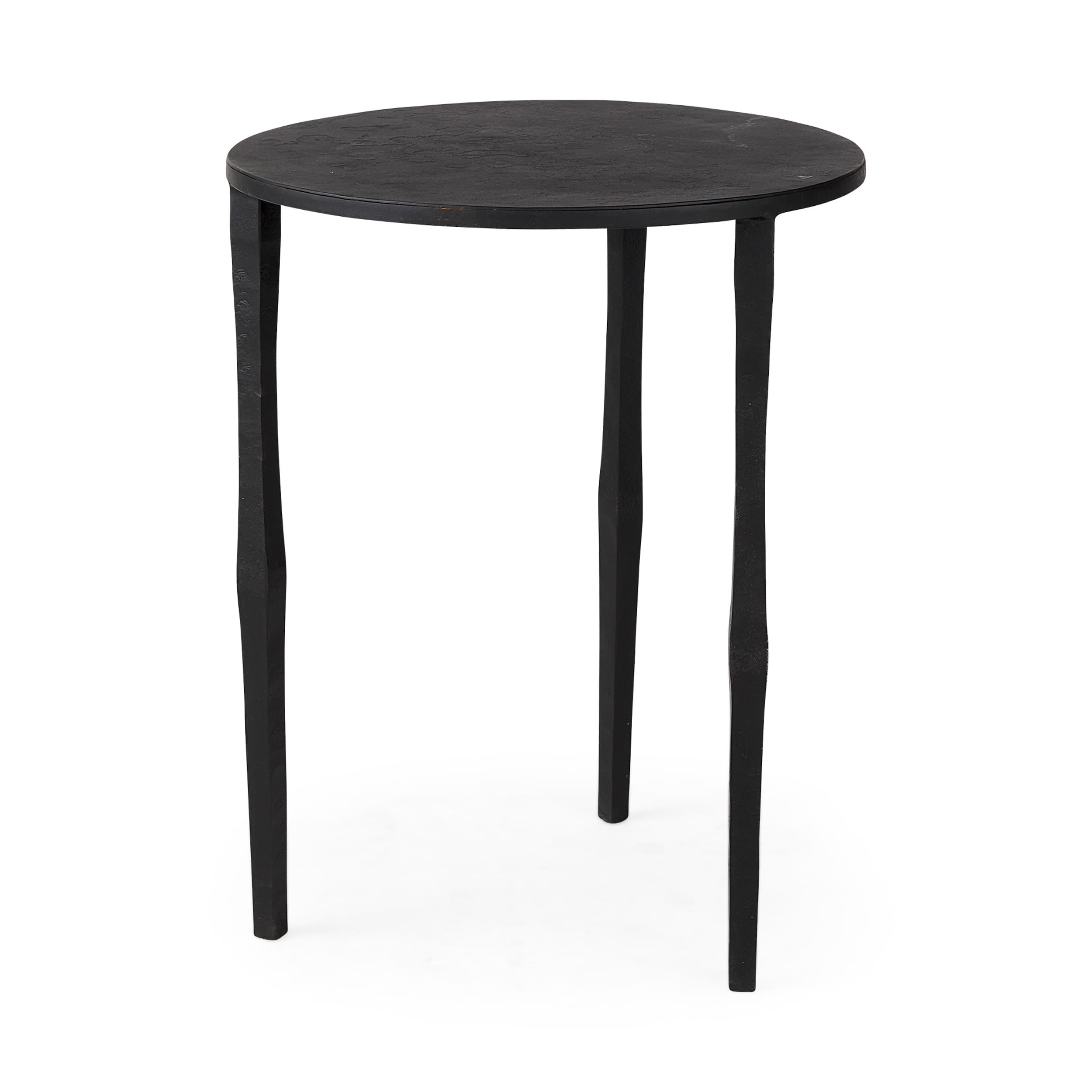Timothy 16.0L x 16.0W X 20.0H Ebony Black Iron Side Table — product photograph