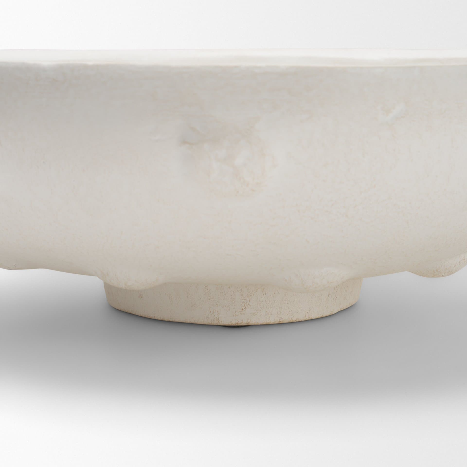 Punto Large White Paper Mache Dotted Centerpiece Bowl — product photograph