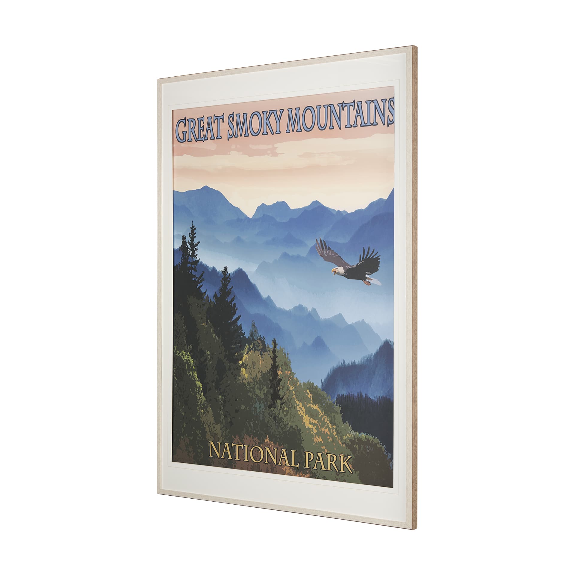 National Park Great Smoky Mountains by Mercana Studio a Framed Art Print Matted under Glass — product photograph